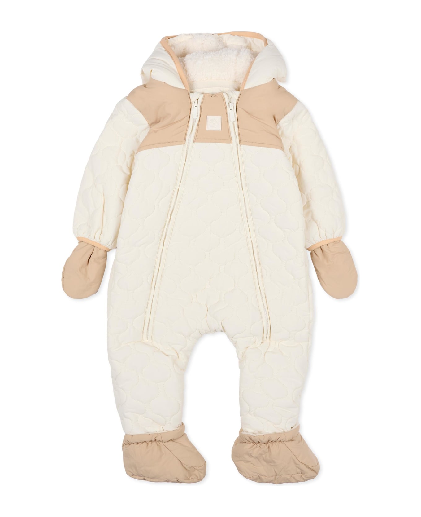 Timberland Ivory Snowsuit For Baby Boy With Logo - Ivory