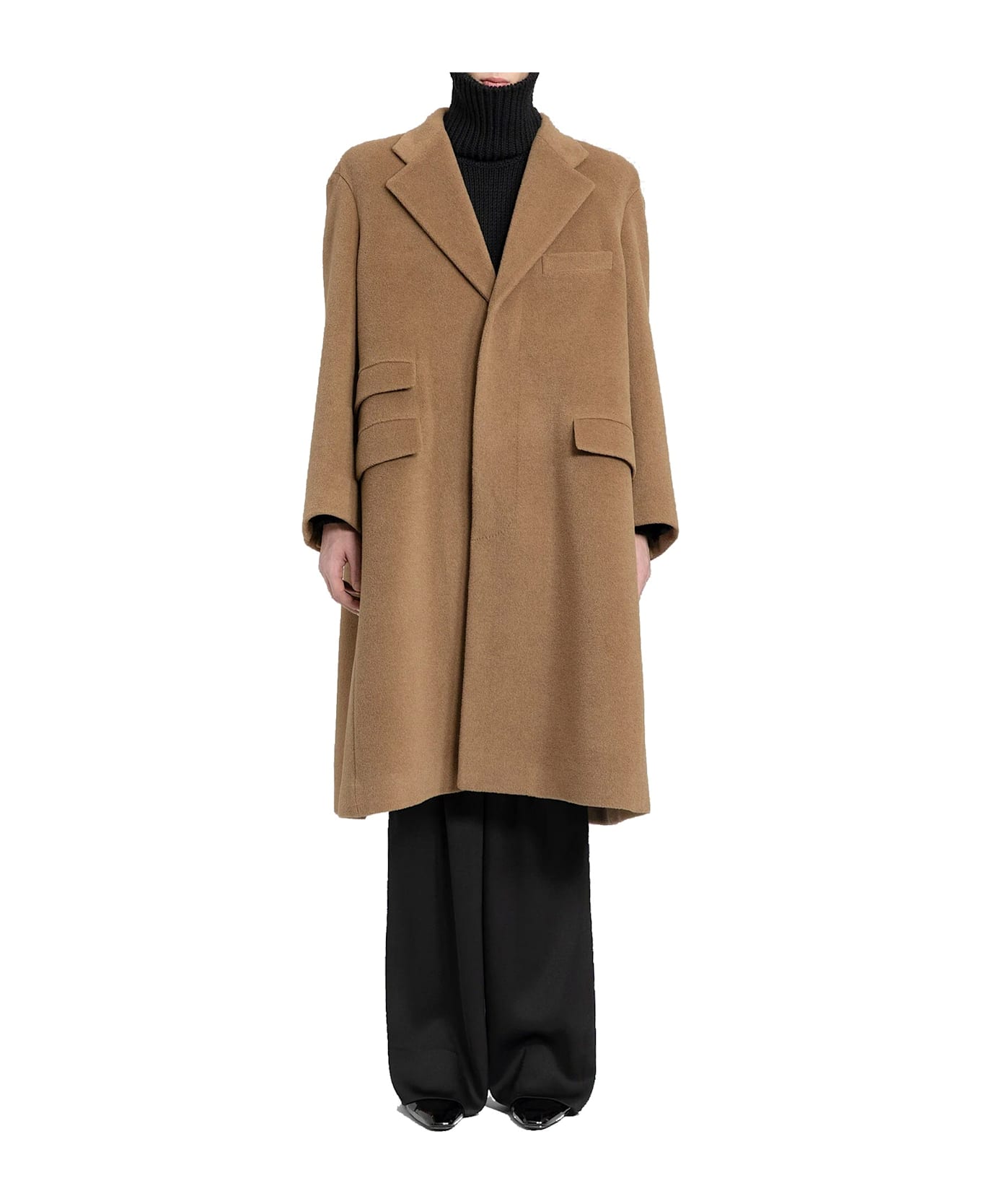 Saint Laurent Manteau Oversize Coat - Brown