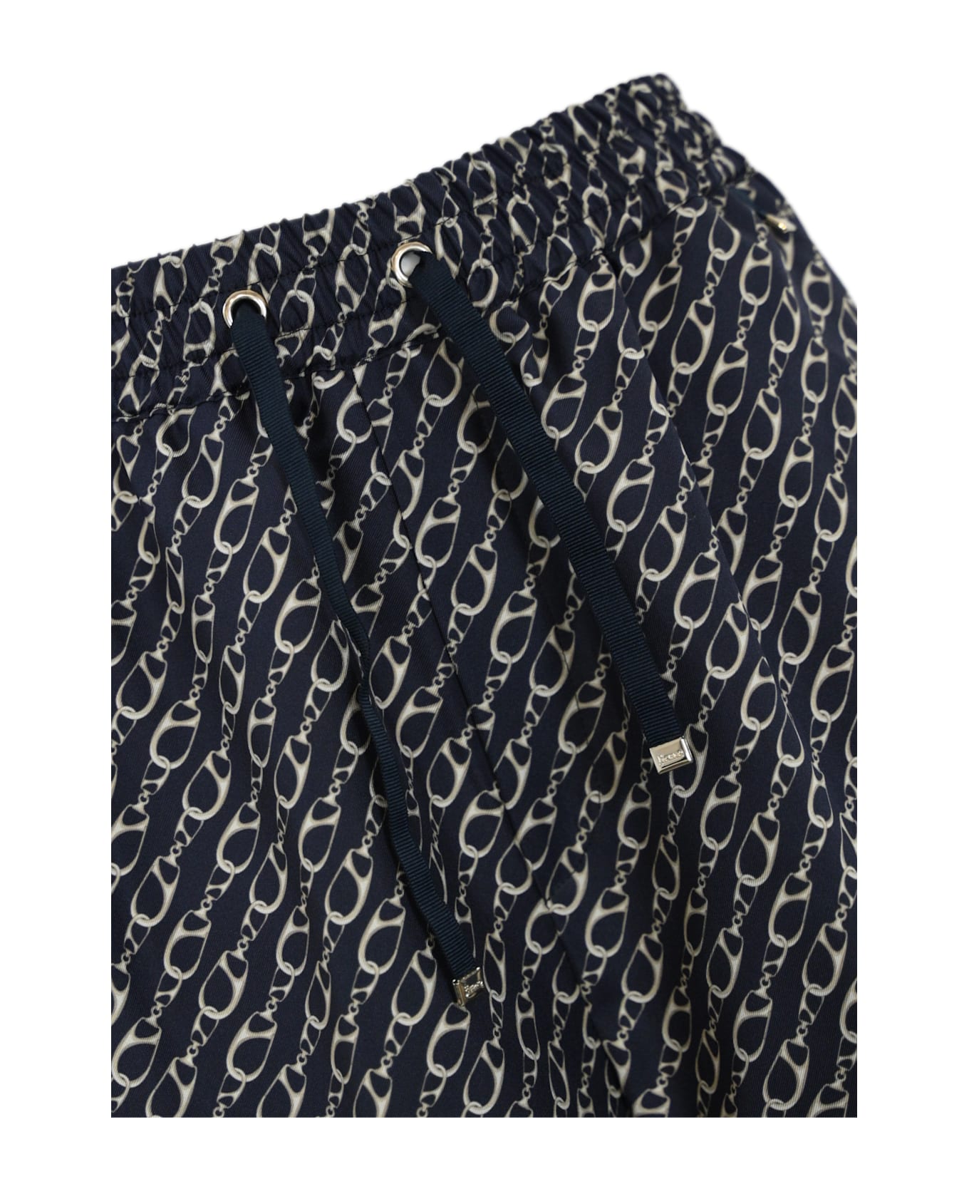 Herno Trousers With Silk Print - Blu