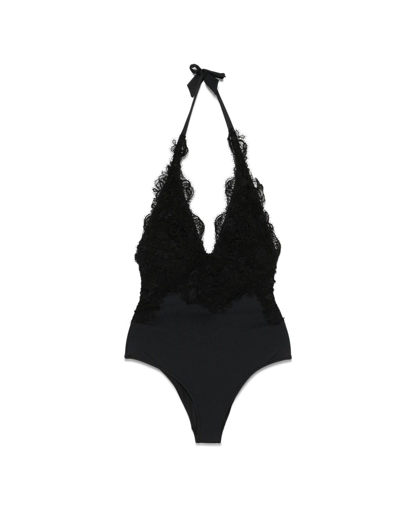 Ermanno Scervino Lace Detail Swimsuit - Black