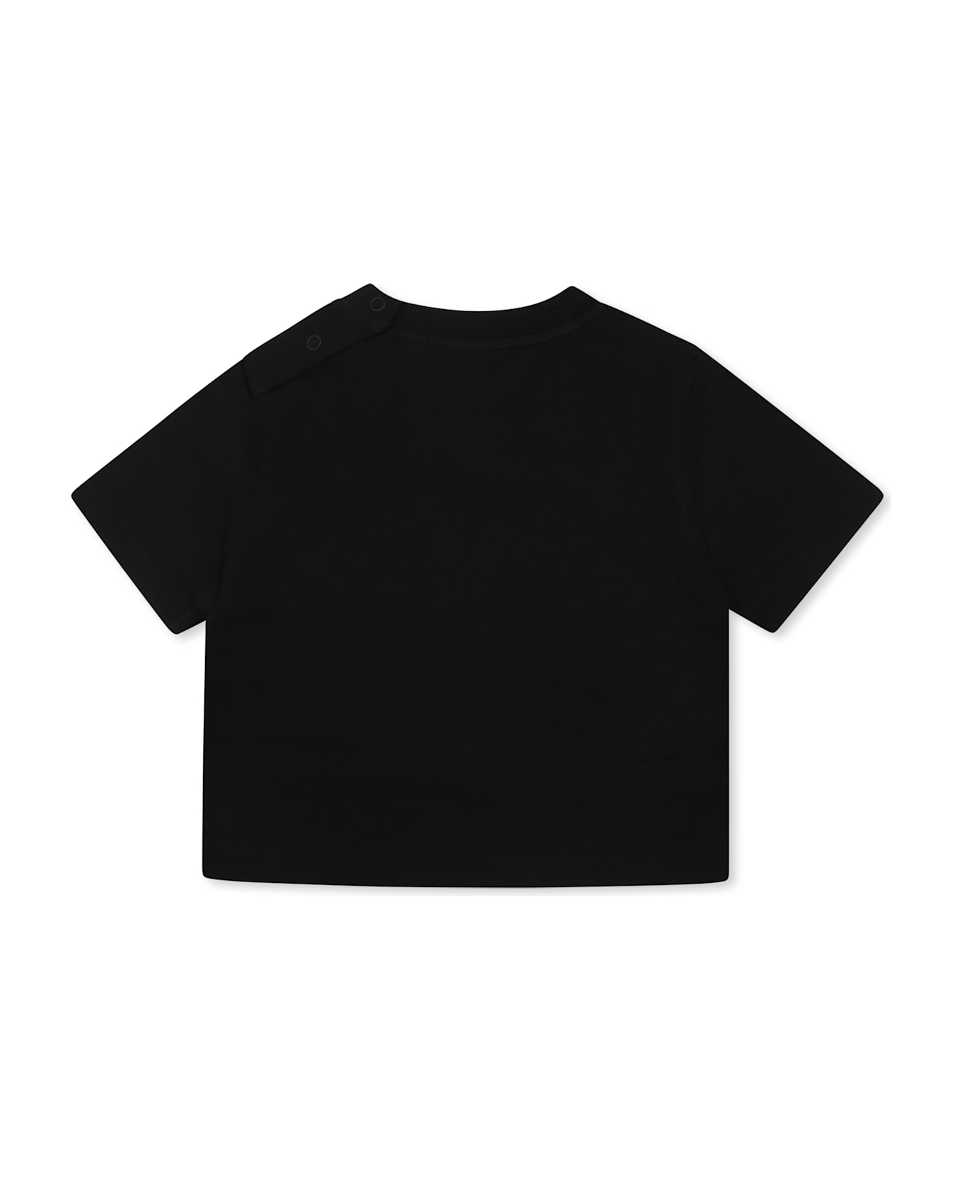 Burberry Black T-shirt For Baby Kids With Logo And Equestrian Knight - Black