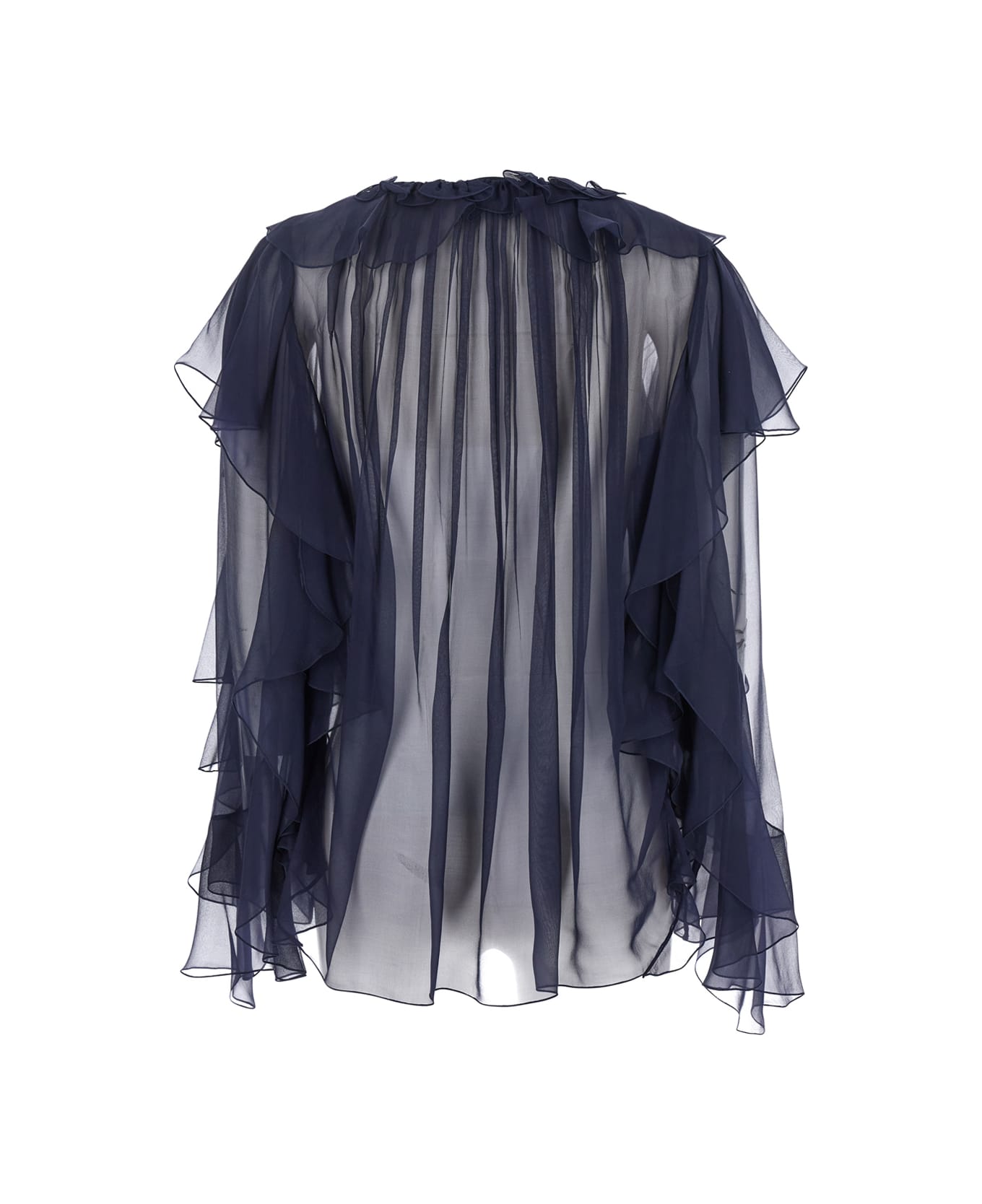 Alberta Ferretti Shirt With Ruffle Detail - Blue