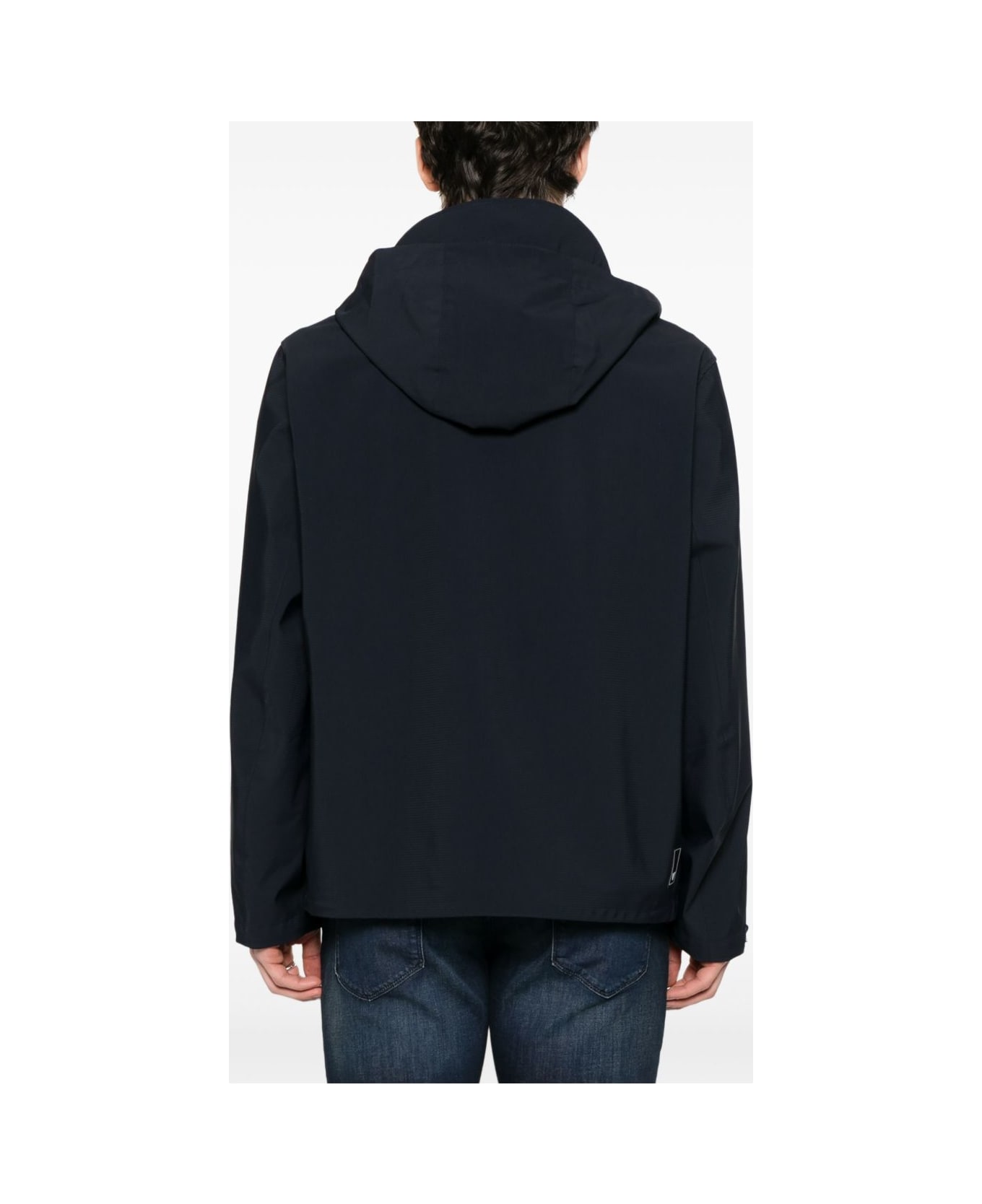 Emporio Armani Nylon Hooded Jacket - Blue