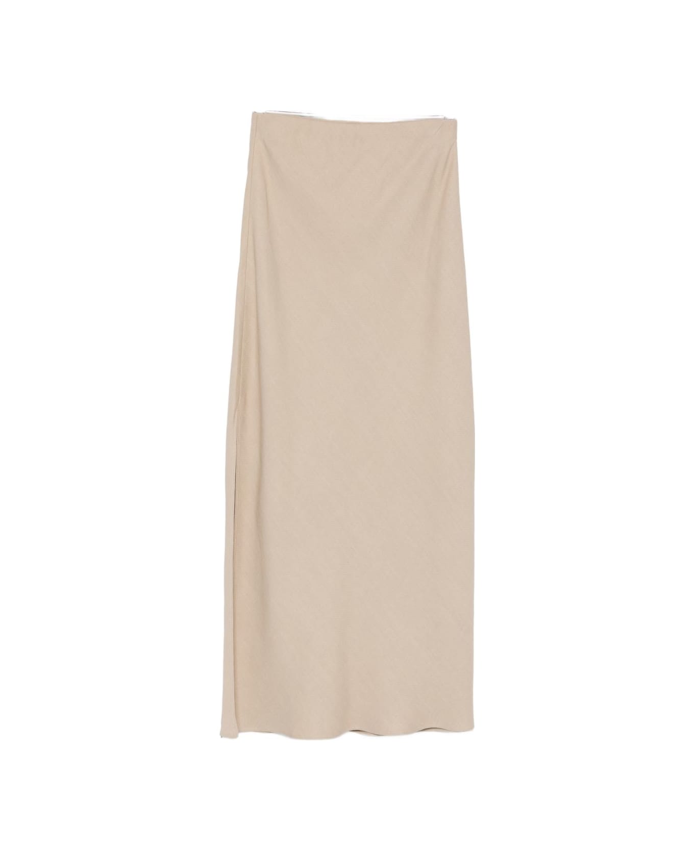 Brunello Cucinelli Line Blend Long Skirt - Beige