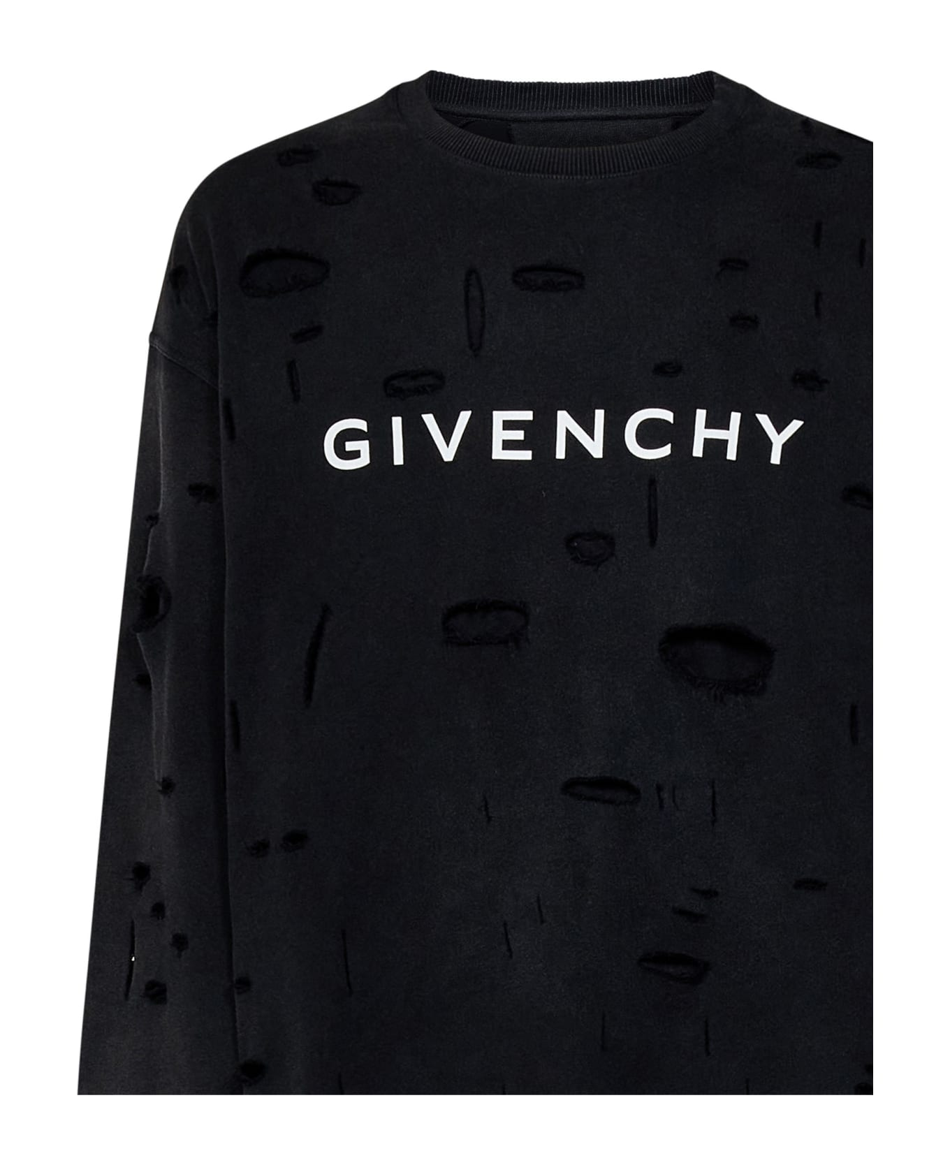 Givenchy Oversized Holes Sweatshirt - Black フリース