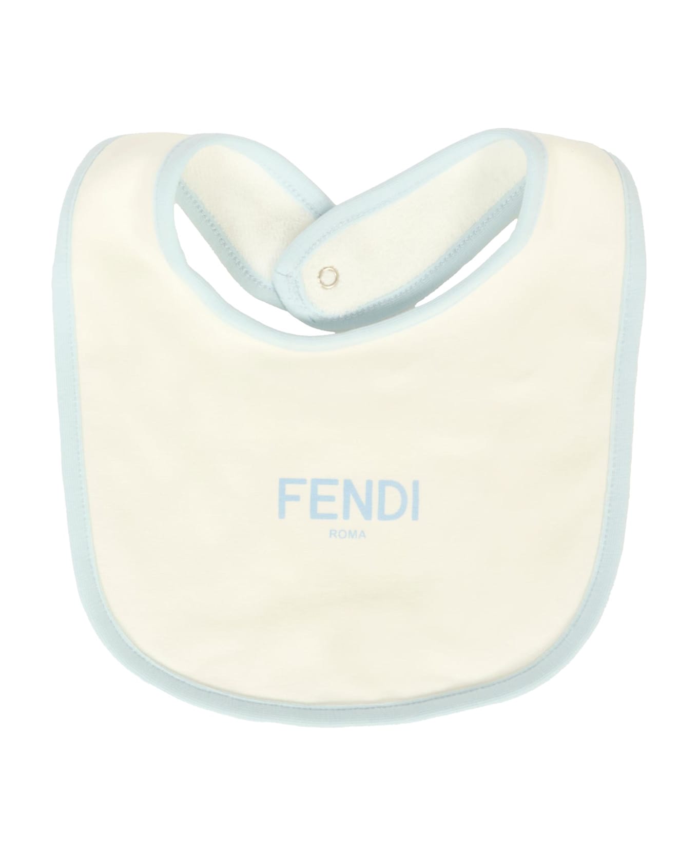Fendi Light Blue Babygrow Suit For Baby Boy With Bear - Light Blue