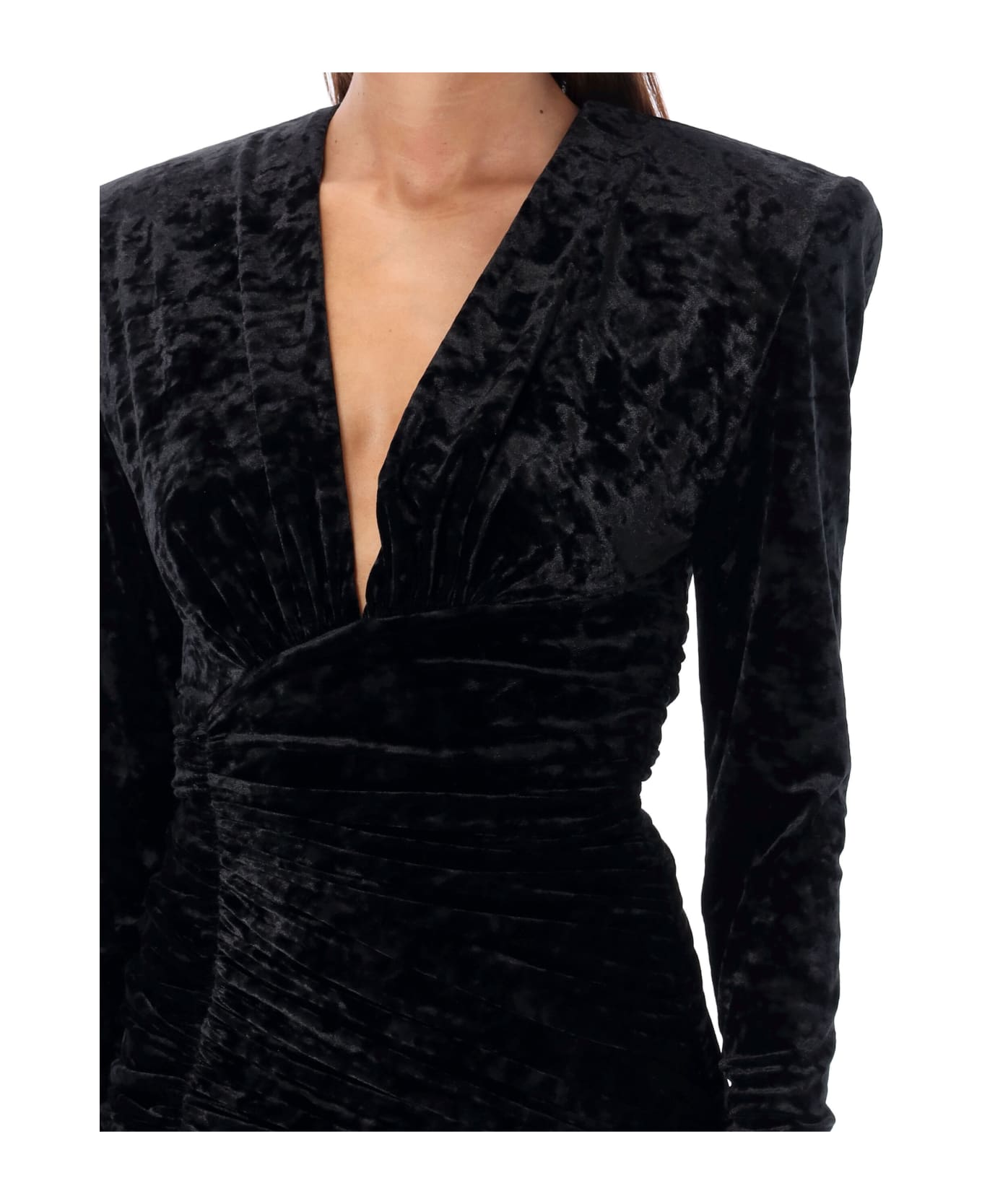 Alexandre Vauthier Mini Velvet Dress - BLACK ワンピース＆ドレス
