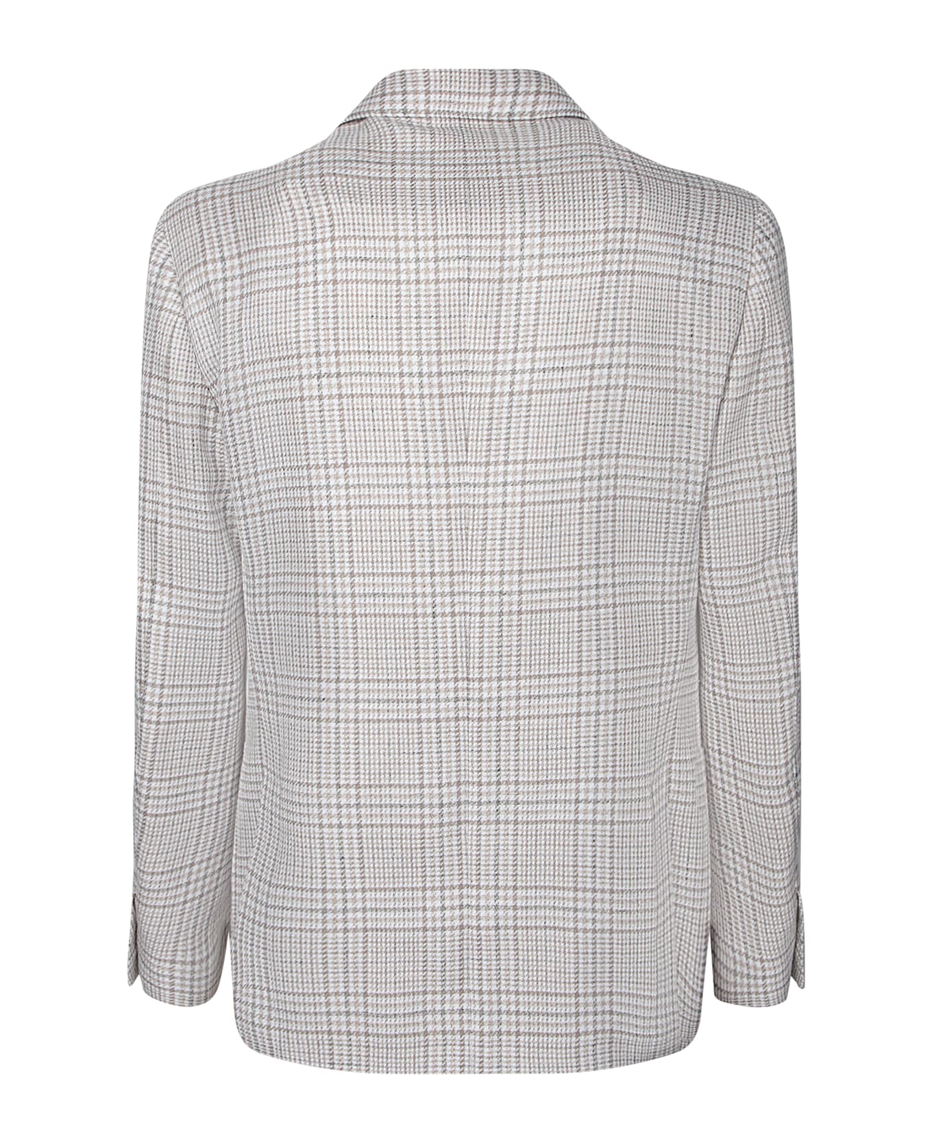 Lardini White And Beige Wool Houndstooth Jacket - Beige