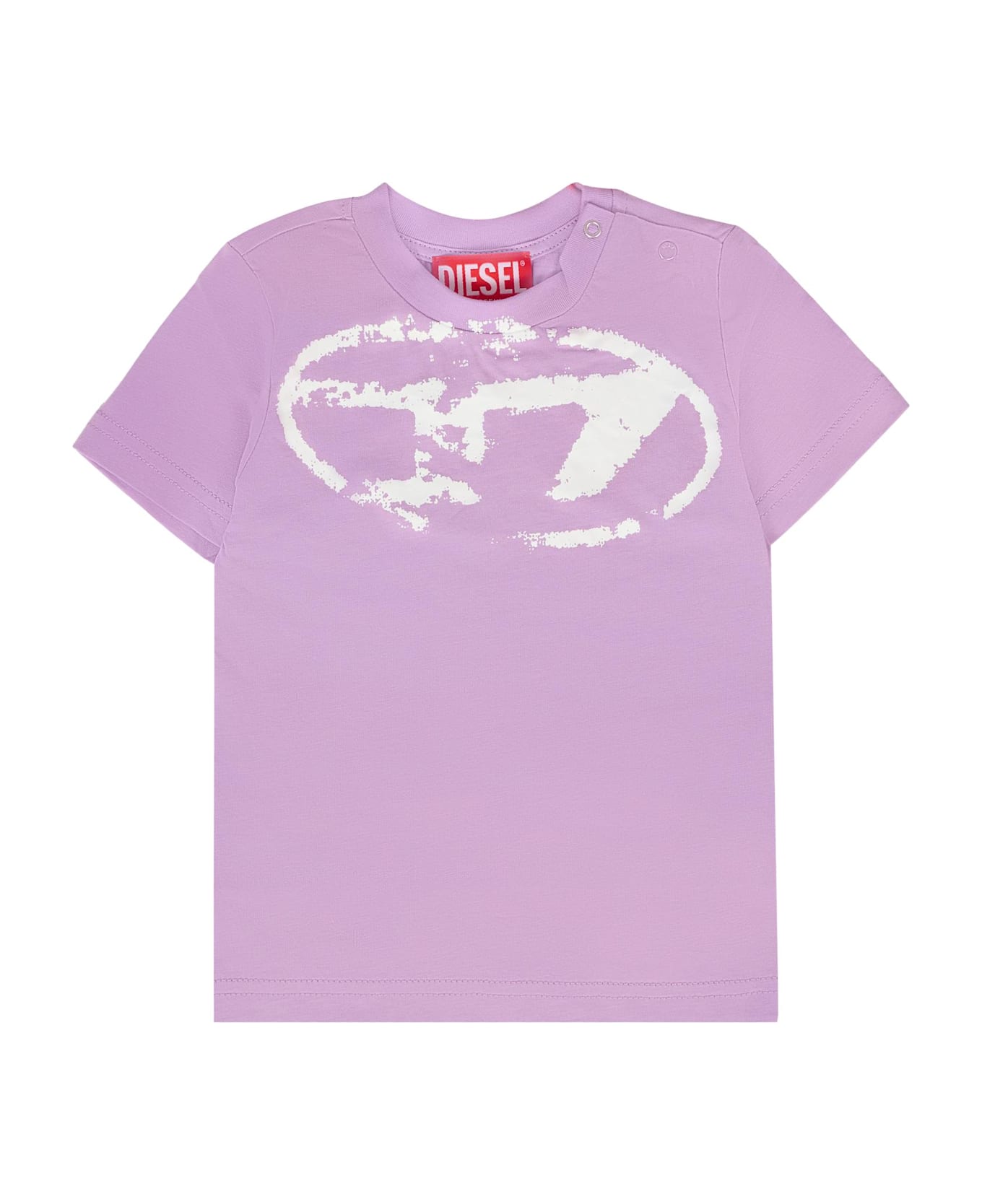 Diesel Lilac T-shirt For Baby Girl With Logo - Lilac