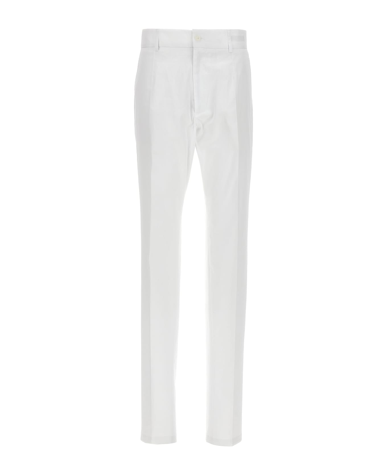 Dolce & Gabbana Stretch Cotton Chino Trousers - White