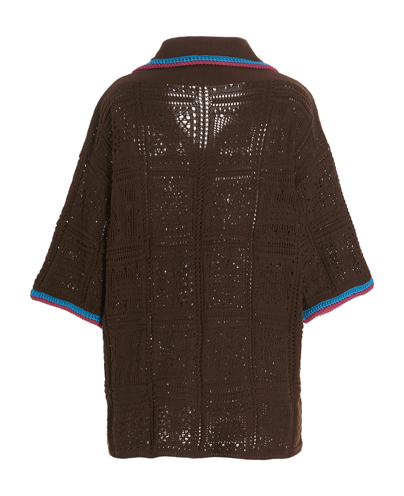 Avril8790 Patch Crochet Shirt - Brown