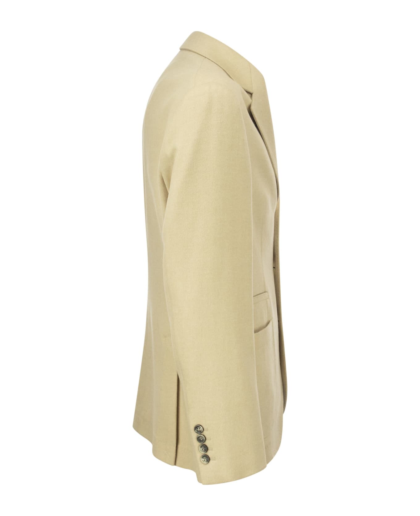 Brunello Cucinelli Camel Jacket With Patch Pockets - Sand