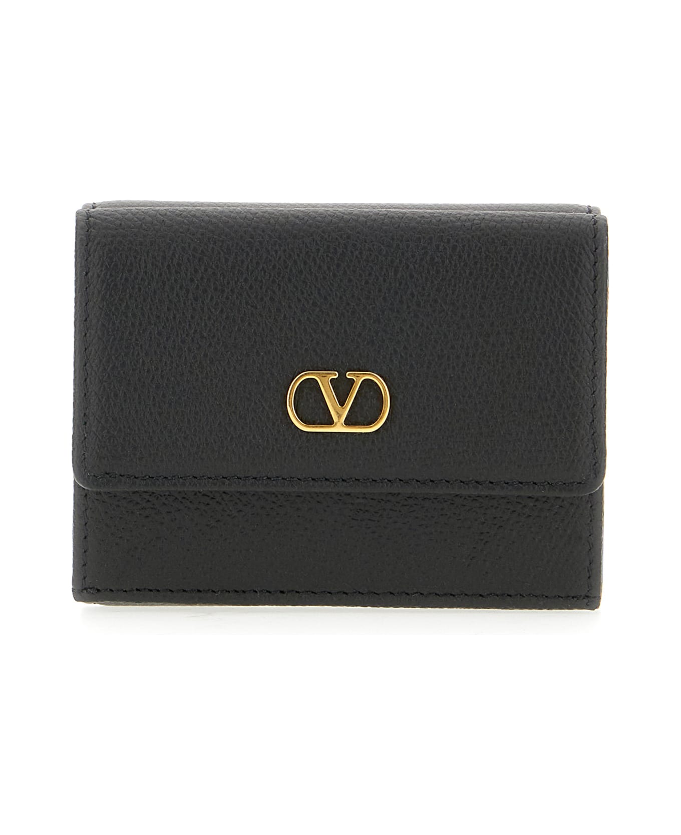 Valentino Garavani Black Leather Wallet - Nero
