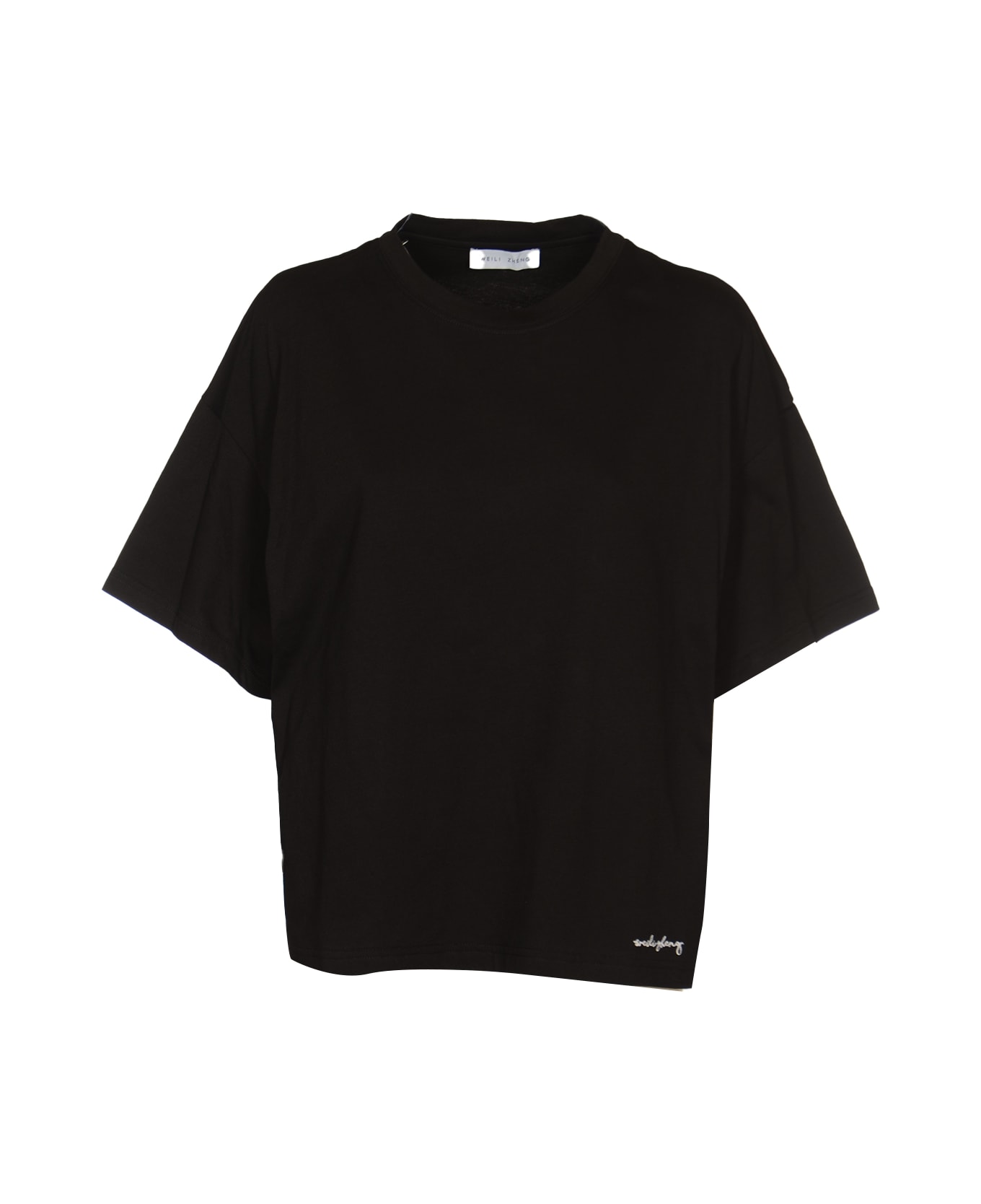 Weili Zheng Logo Embroidered Over T-shirt - Black