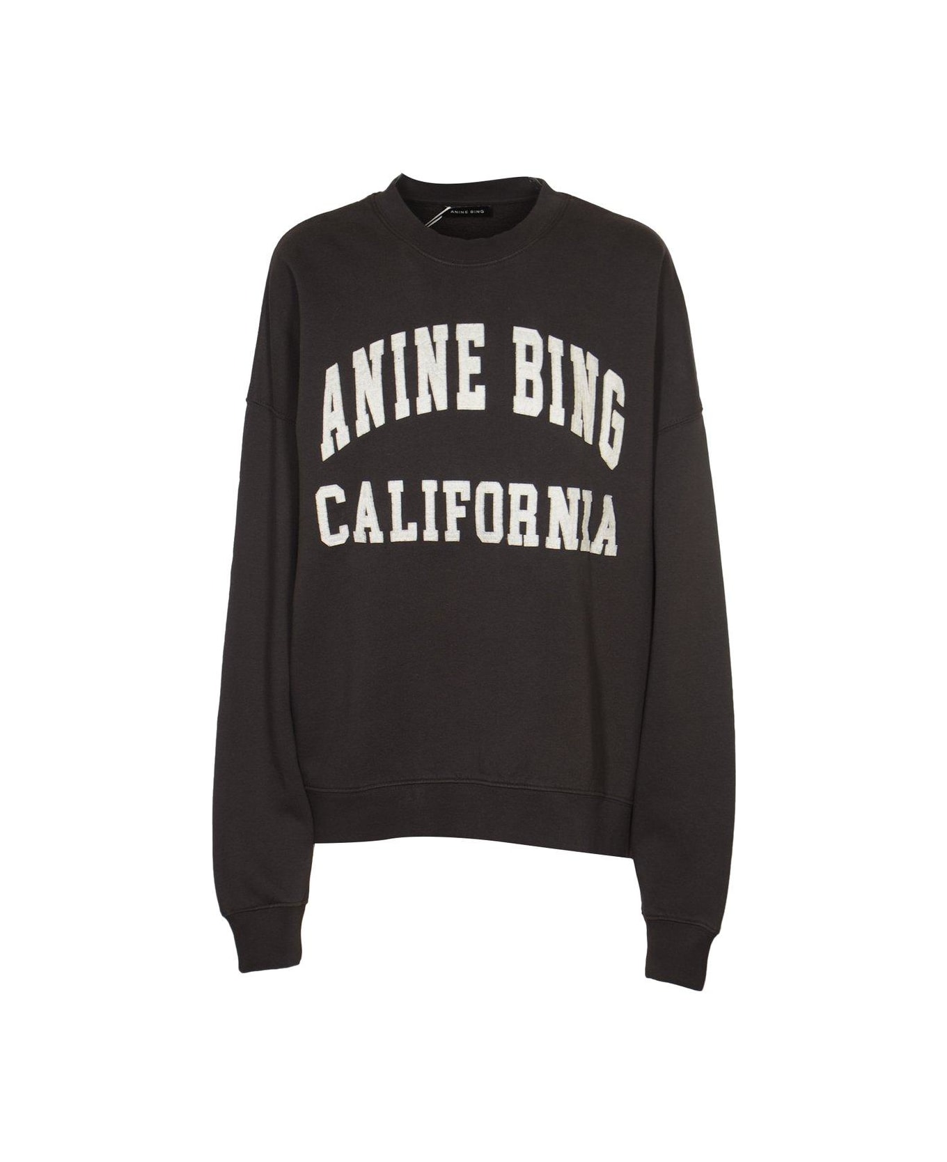 Anine Bing Miles Logo-printed Crewneck Sweatshirt - Nero