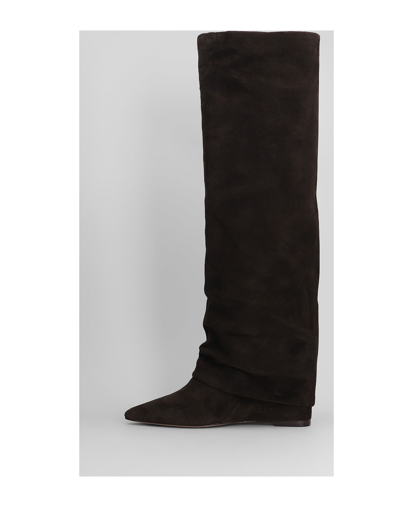 The Seller High Heels Boots In Dark Brown Suede - dark brown