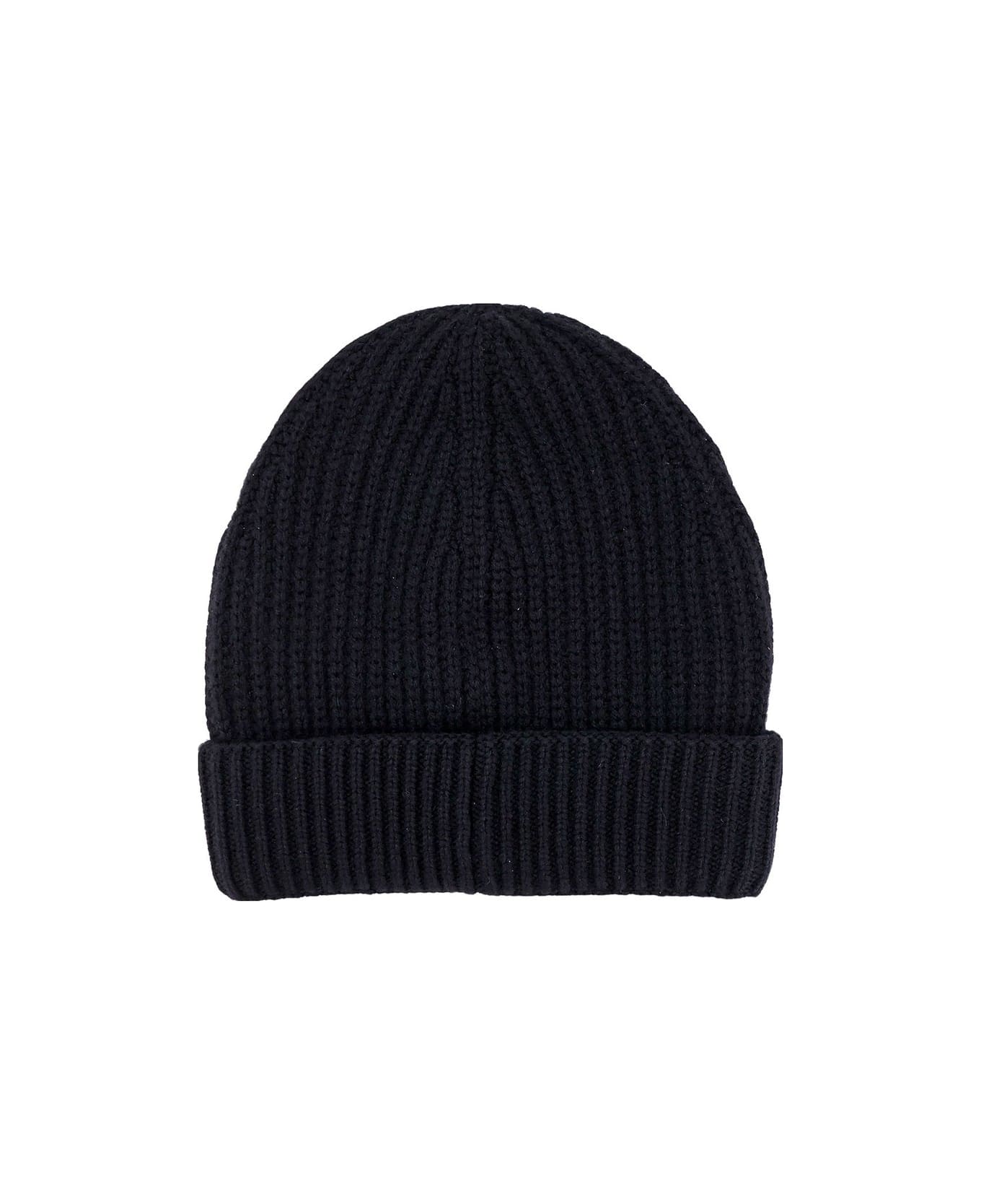 Dolce & Gabbana Dg Logo Patch Knitted Beanie - Black