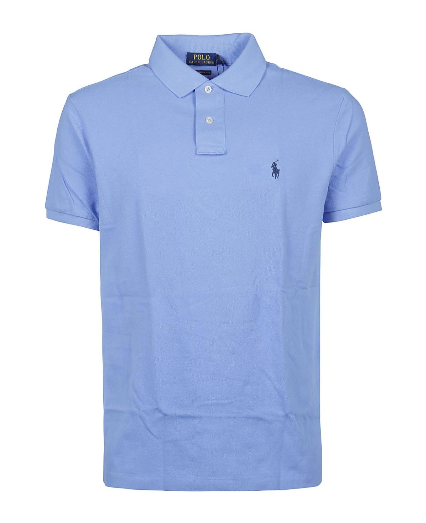 Polo Ralph Lauren Logo Embroidered Short-sleeved Polo Shirt - Clear Blue