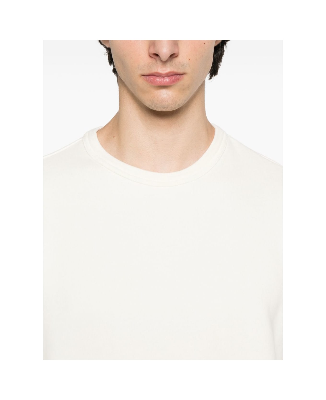 Stone Island Cotton Sweatshirt With Pocket - White