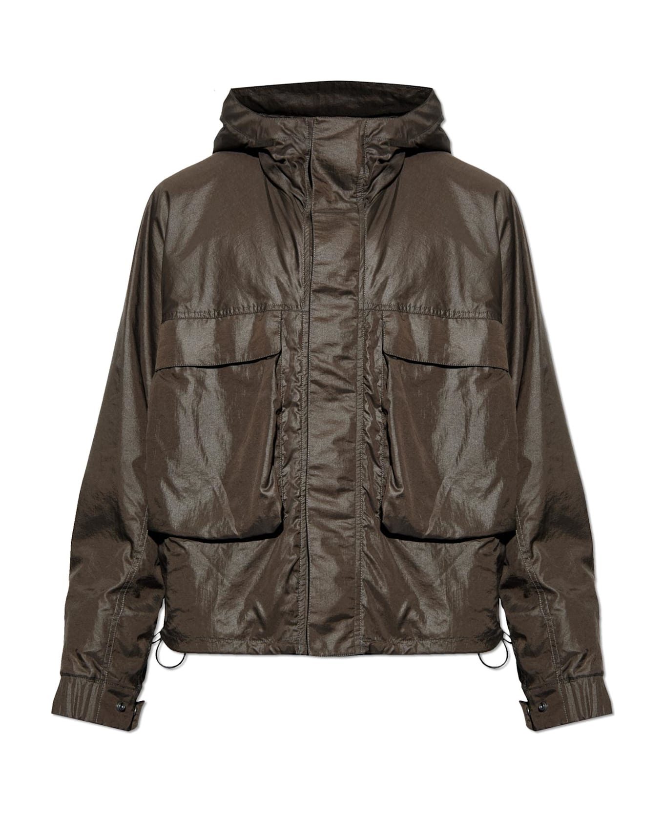 Lemaire Light Jacket With Hood - BROWN