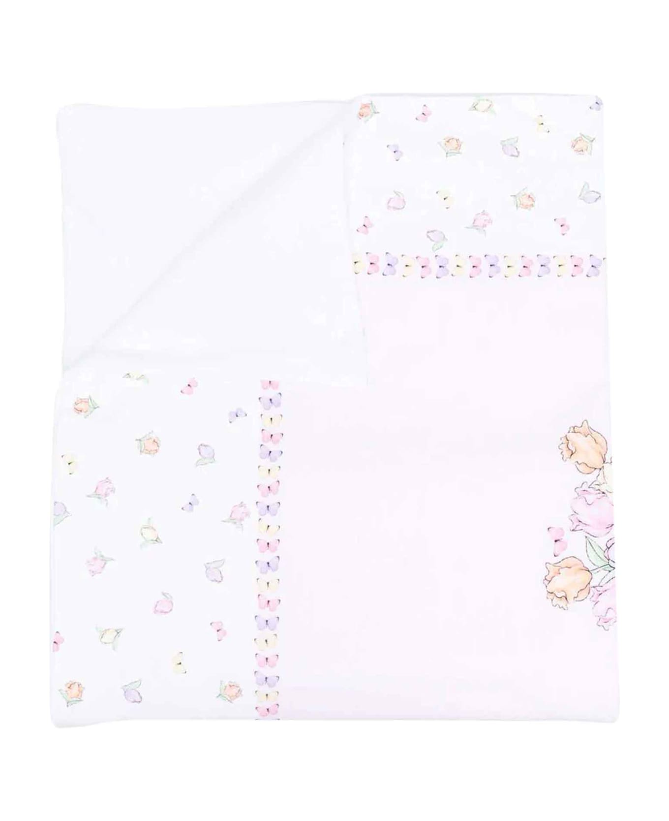 Monnalisa Pink Blanket Baby Girl - Bianco/rosa