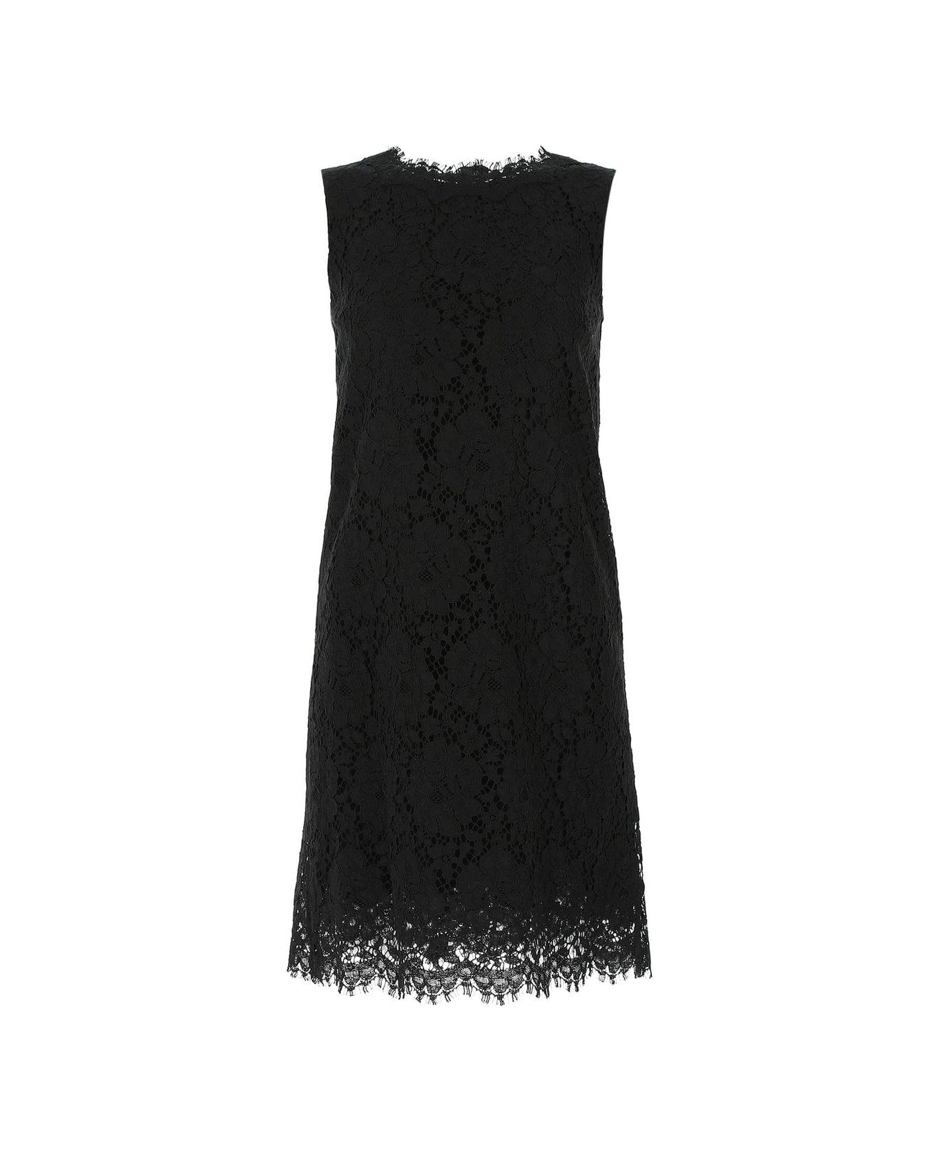 Dolce & Gabbana Lace Sleeveless Mini Dress - NERO