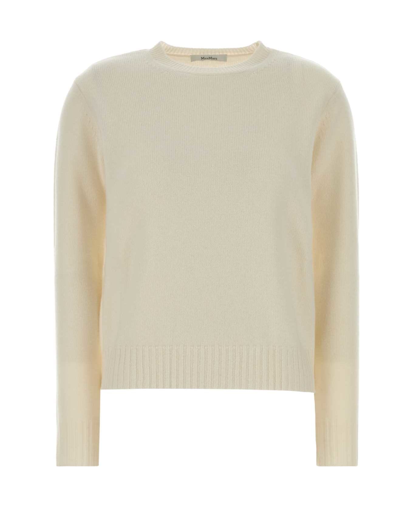 Max Mara White Cashmere Cinema Sweater - BIANCO