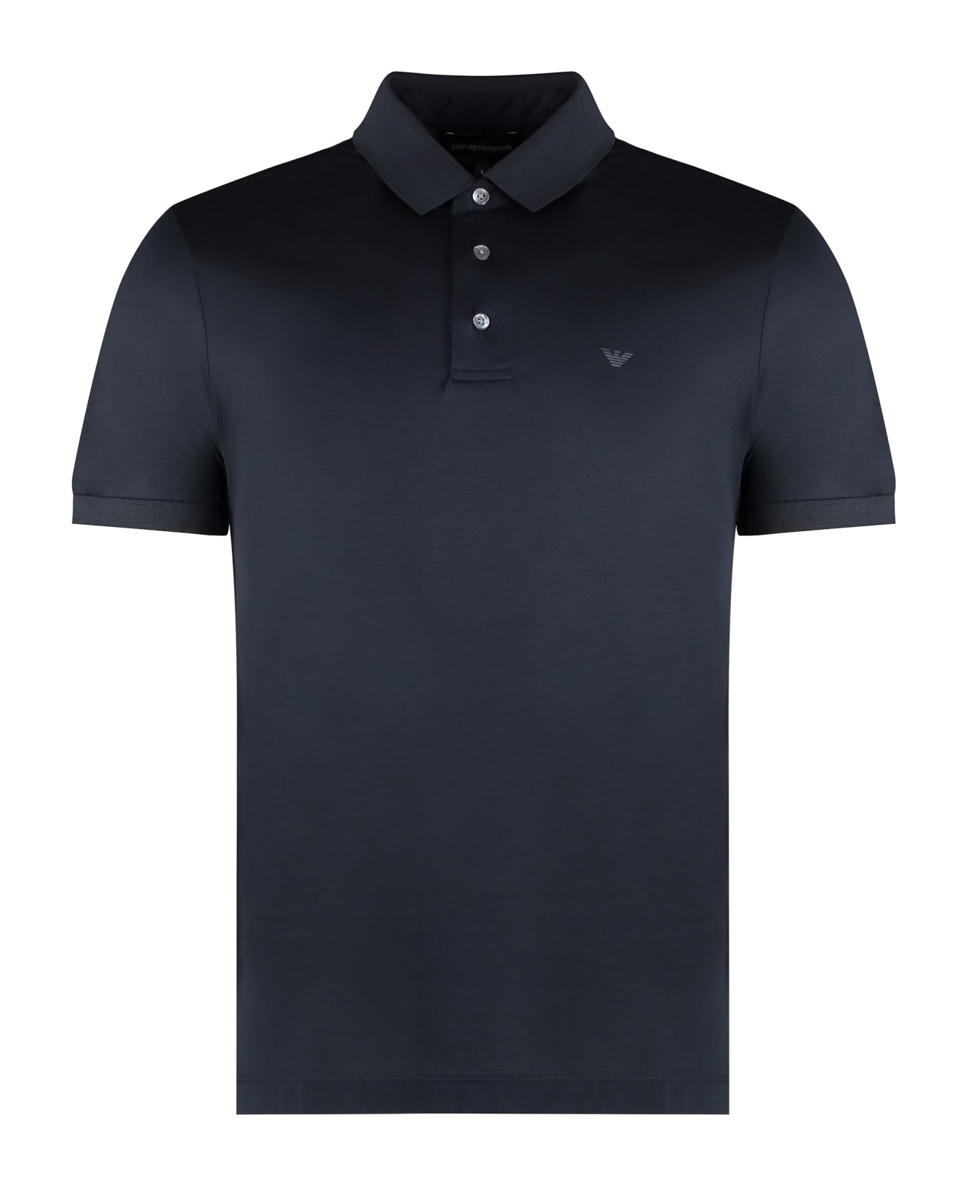 Emporio Armani Cotton Blend Polo Shirt - blue ポロシャツ