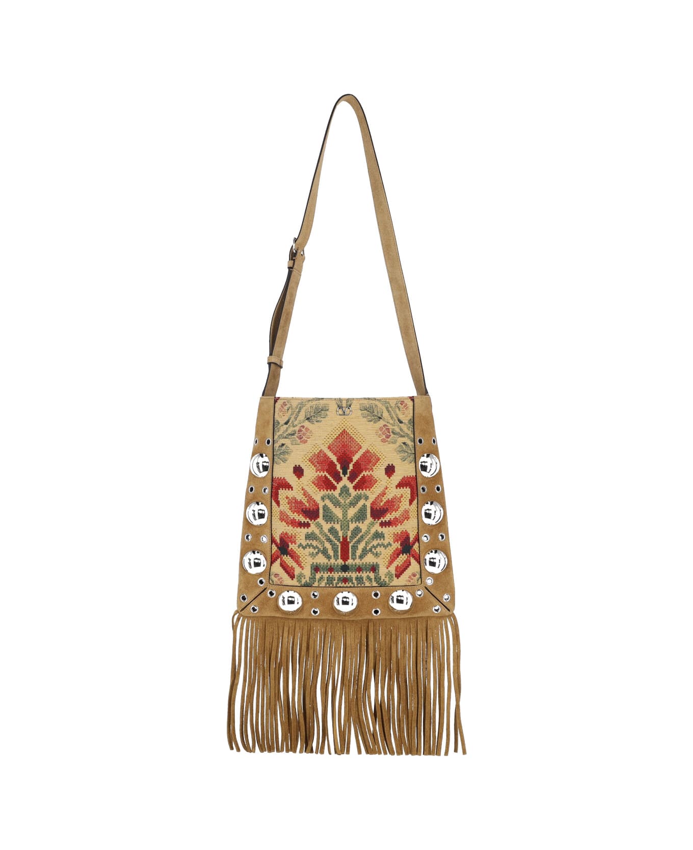 Valentino Garavani 
nellcôte
 Studs Shoulder Bag - Brown
