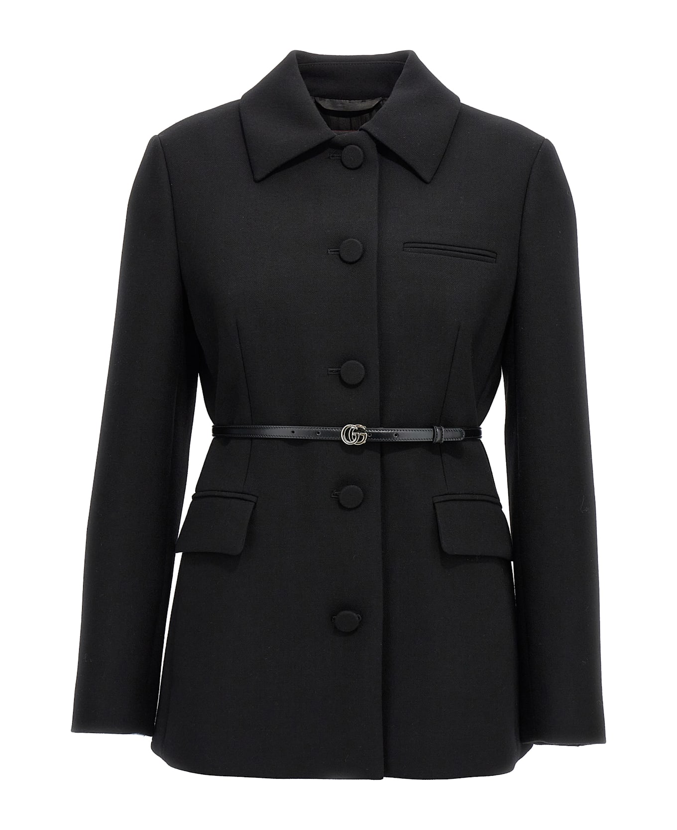 Gucci Wool Crêpe Coat - Black