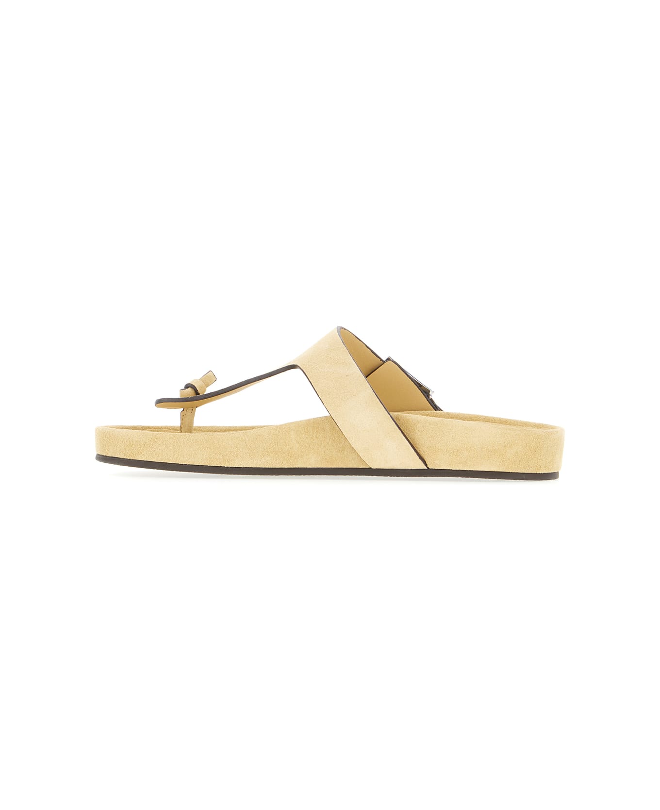 Tory Burch Beige Suede Mellow Thong Sandals - PRALINE