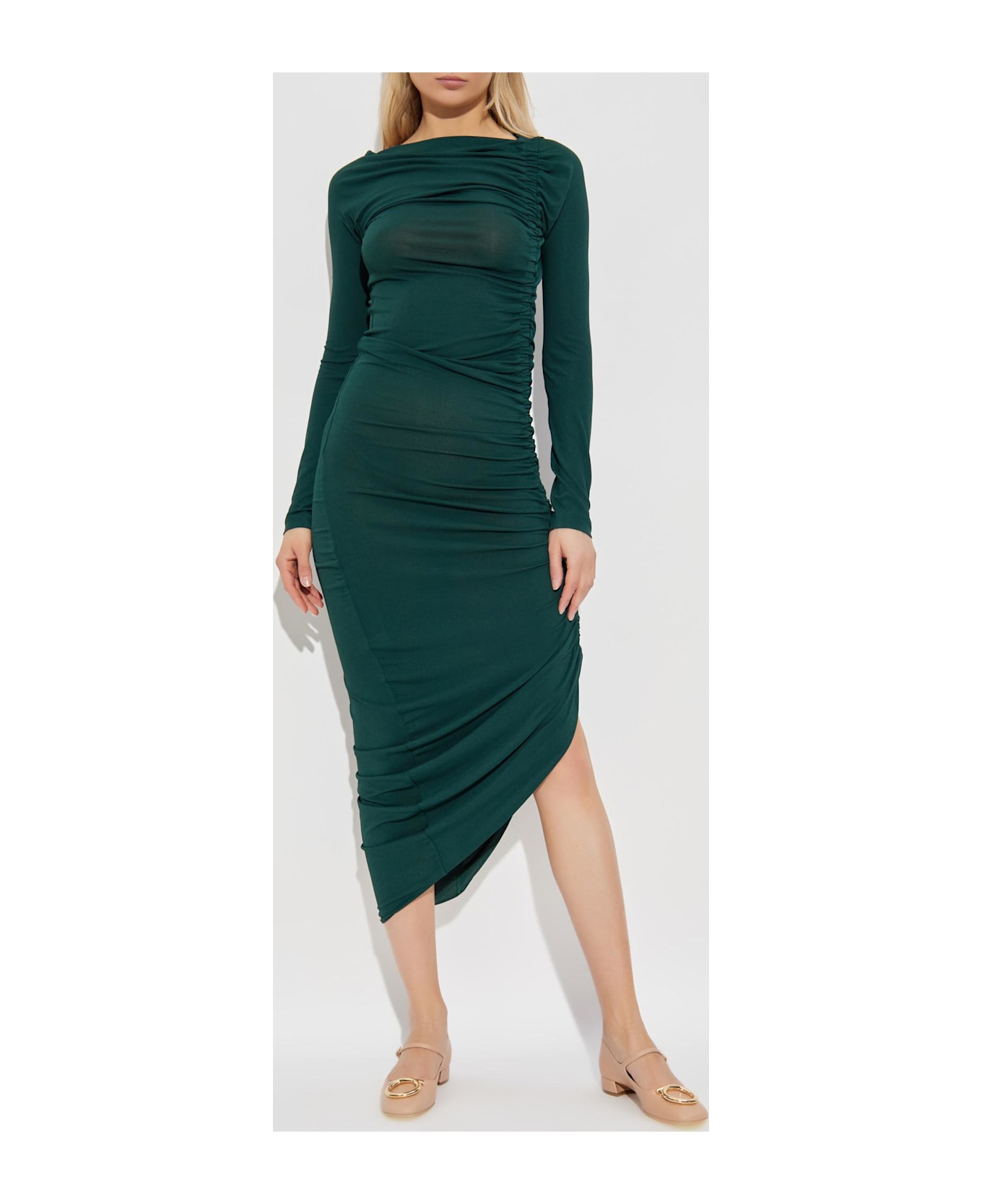 Ferragamo Draped Dress - GREEN