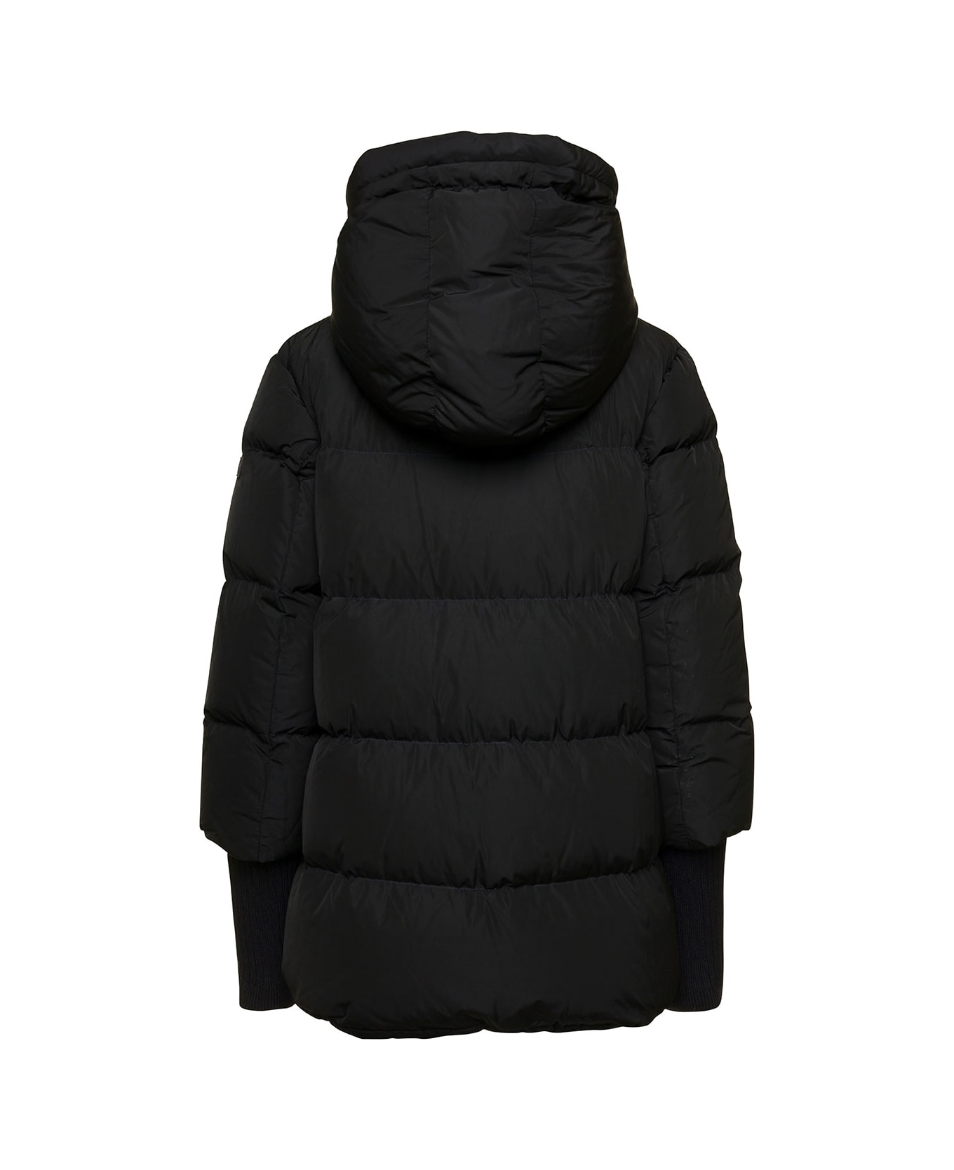 TATRAS 'azara' Black Hooded Down Jacket With Logo Detail In Nylon Woman - Black コート