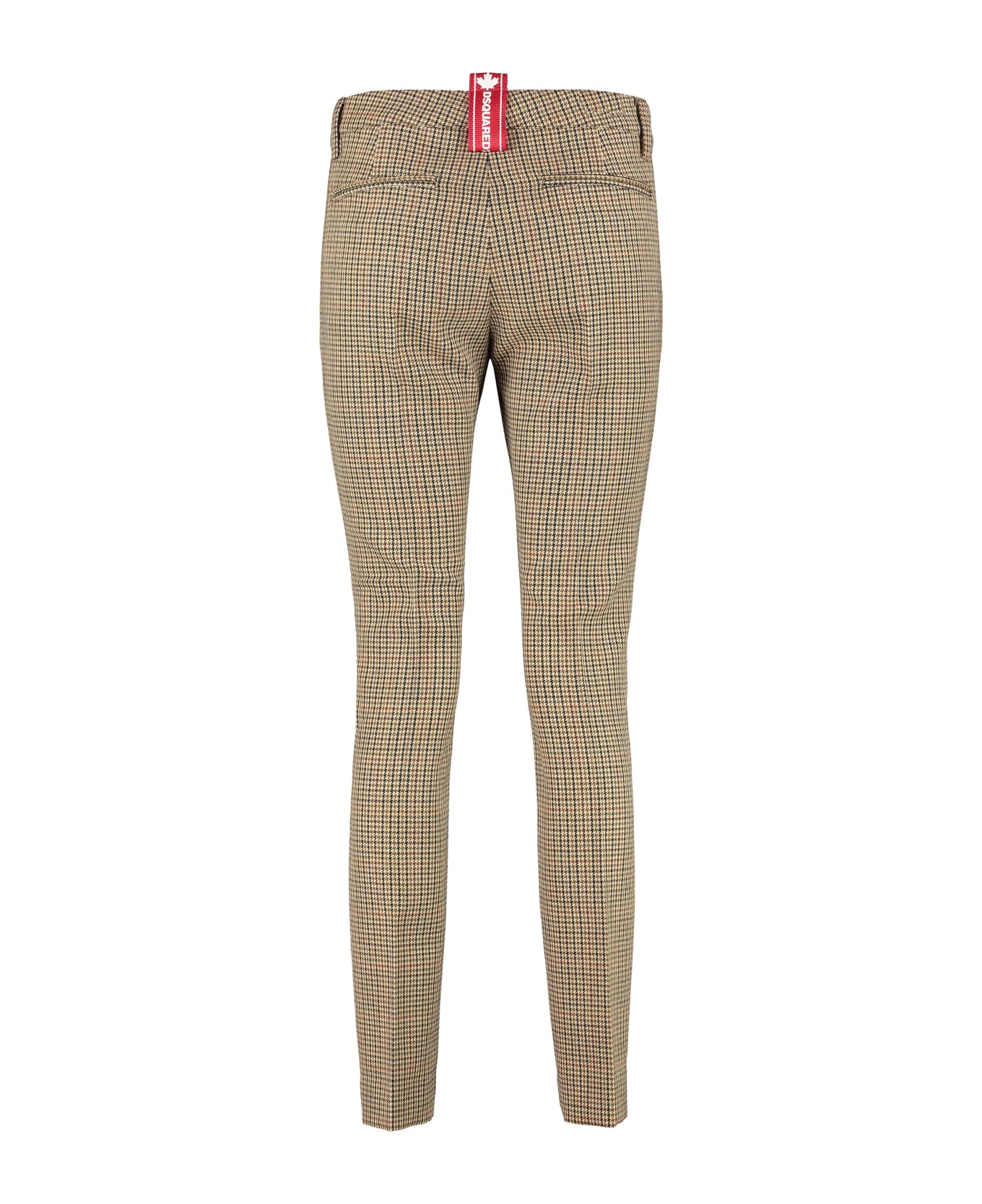 Dsquared2 Prince Of Wales Checked Virgin Wool Trousers - Beige ボトムス
