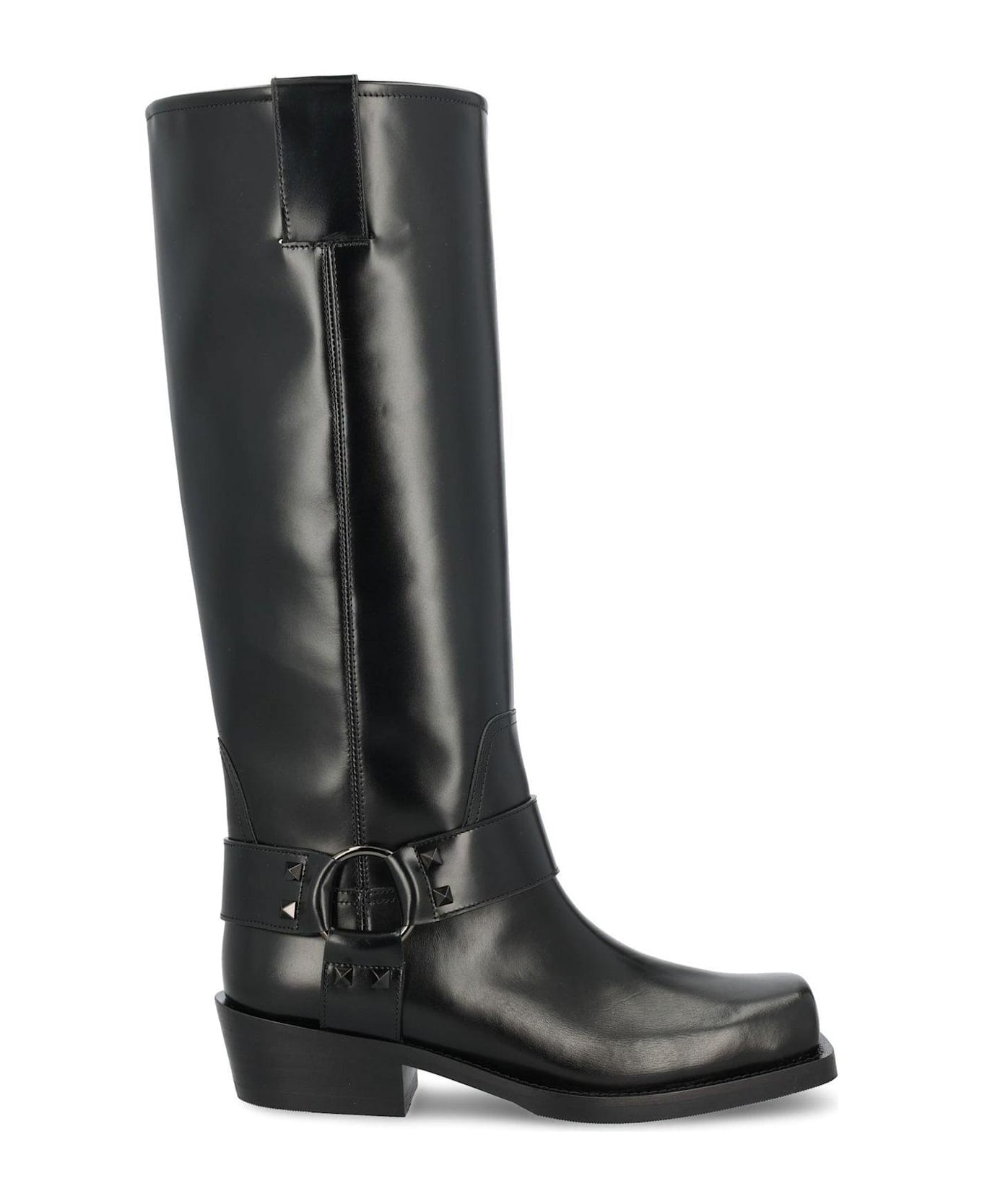 Valentino Garavani Garavani Rockstud Ankle Strap Boots - Black ブーツ