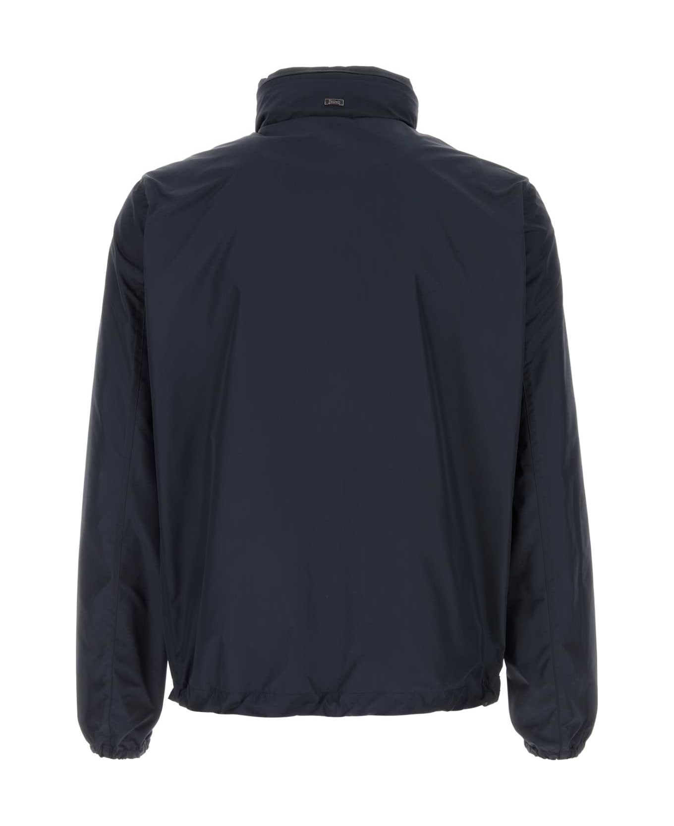 Herno Dark Blue Polyester Jacket - BLUNAVY