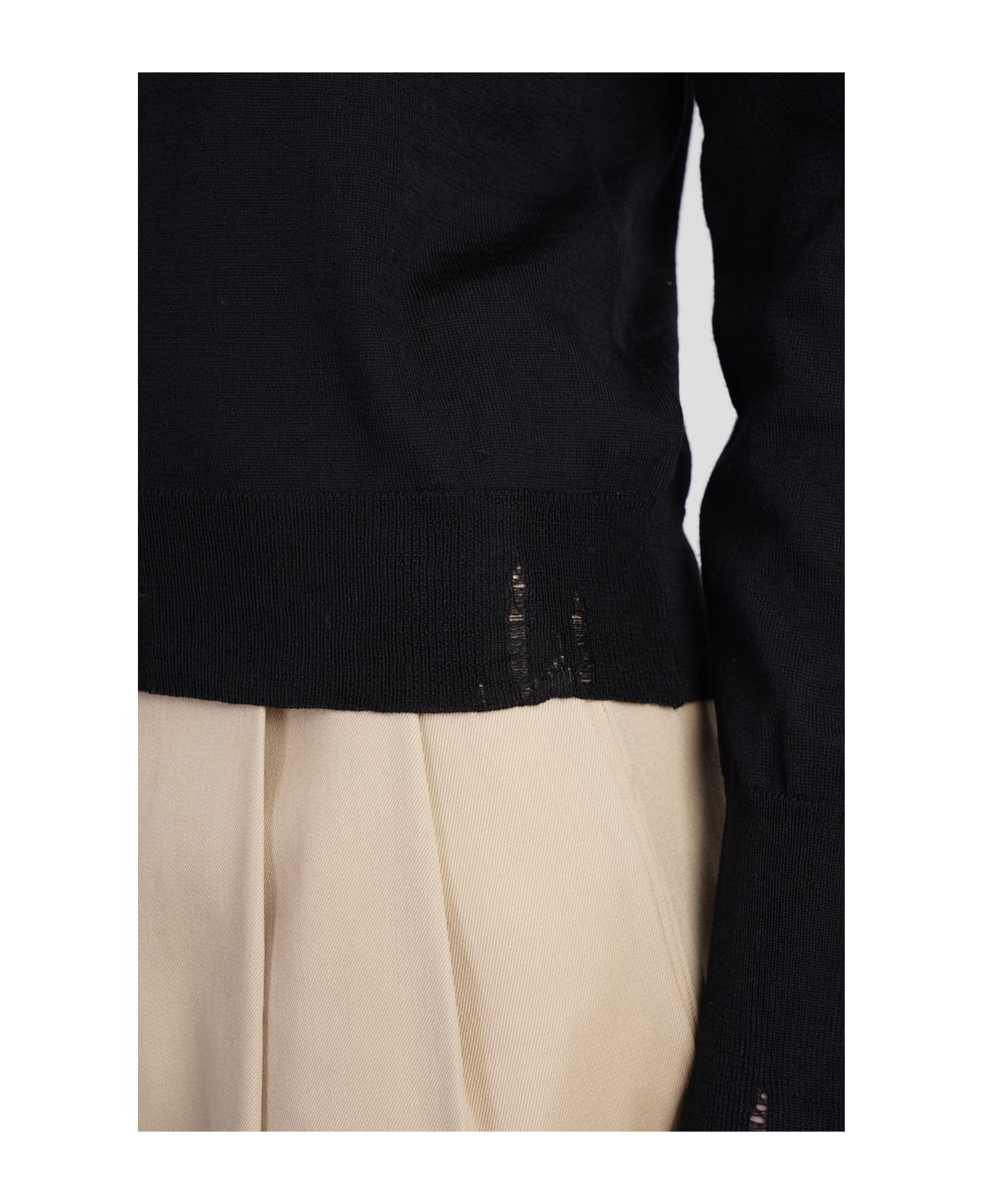 Golden Goose Distressed Effect Knit Jumper - black