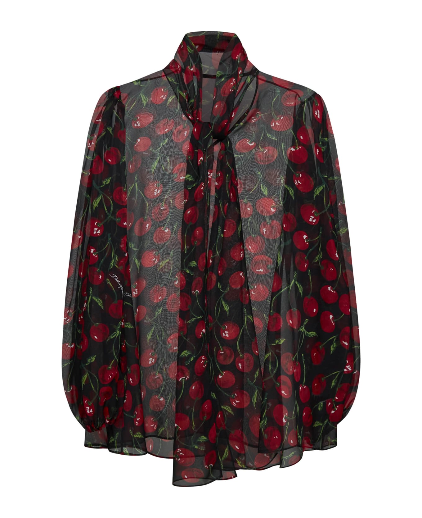 Dolce & Gabbana Silk Shirt - Ciliegie Fdo Nero ブラウス