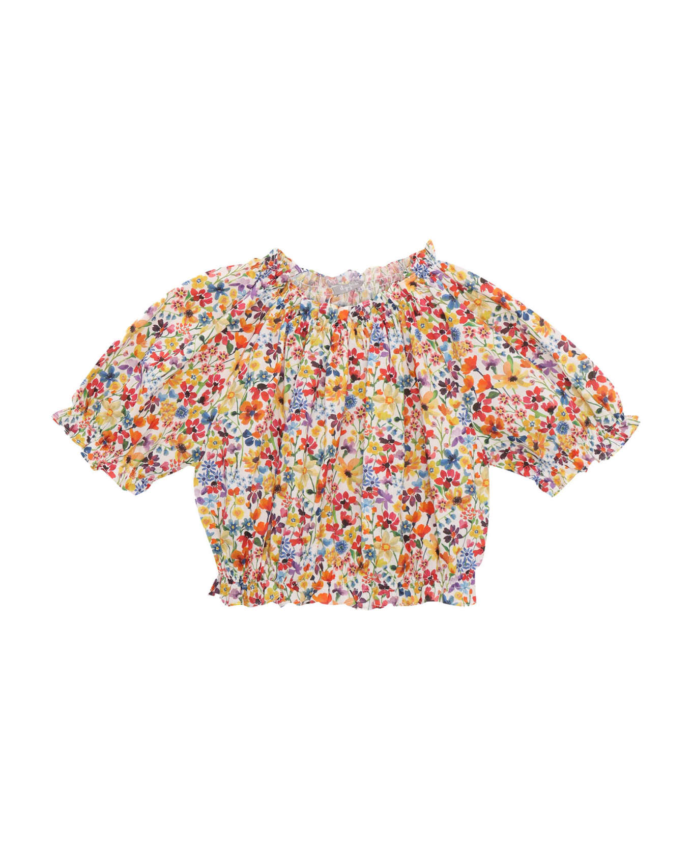 Il Gufo T-shirt Bambina Floreale - ORANGE