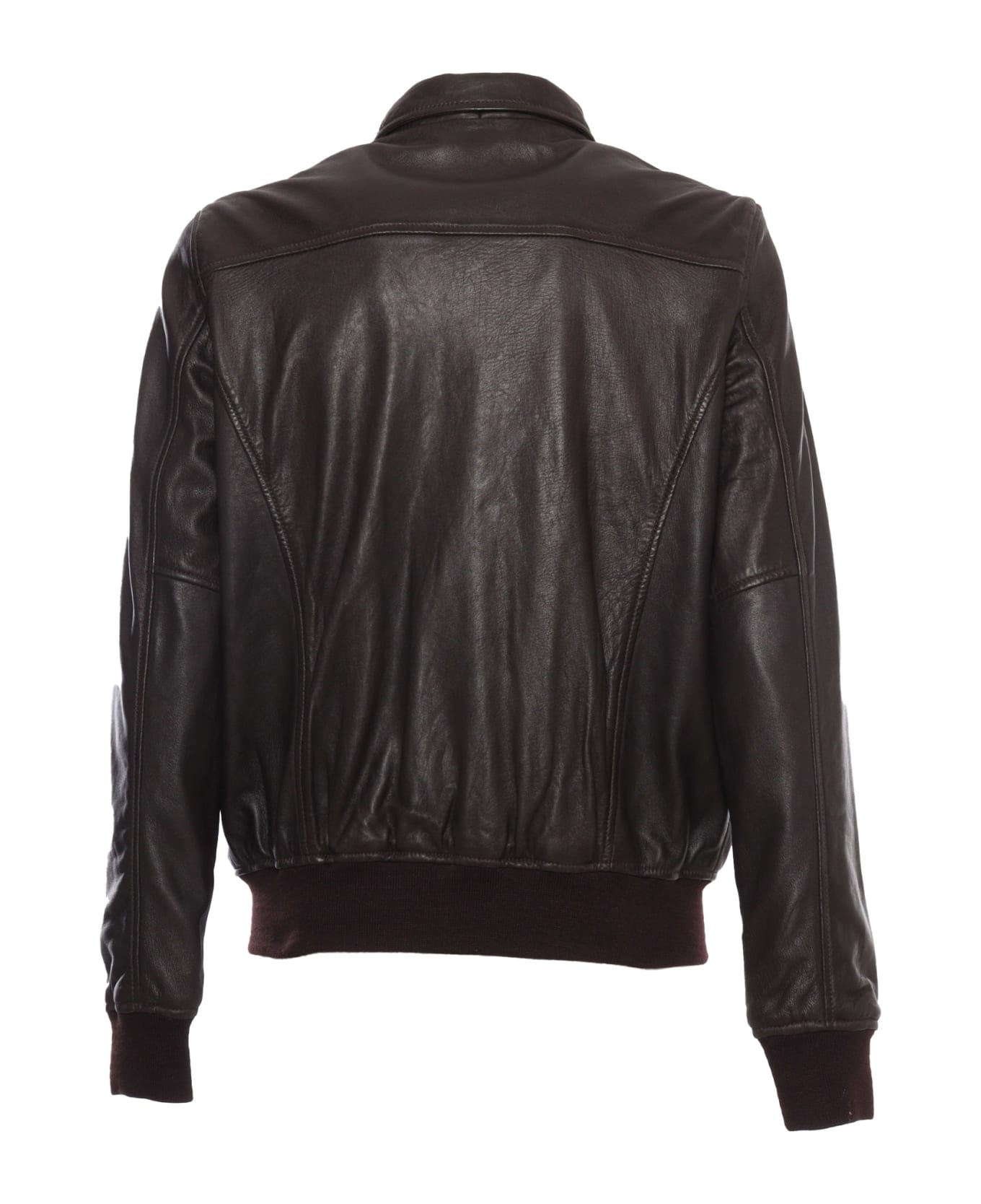 Schott NYC Black Leather Jacket - BROWN