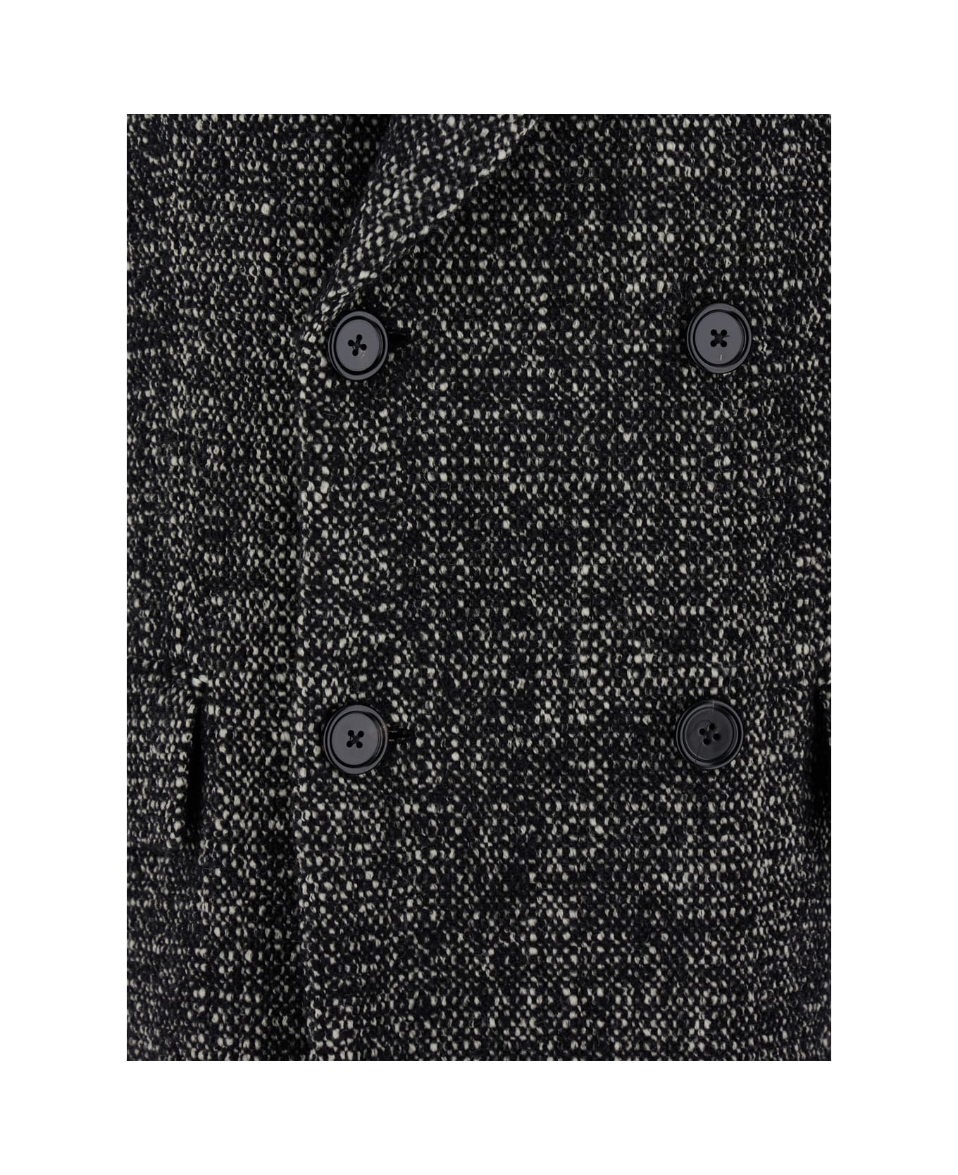 Dolce 
Gabbana Grey Double-breasted Coat With Classic Lapels In Wool Man - Grey
