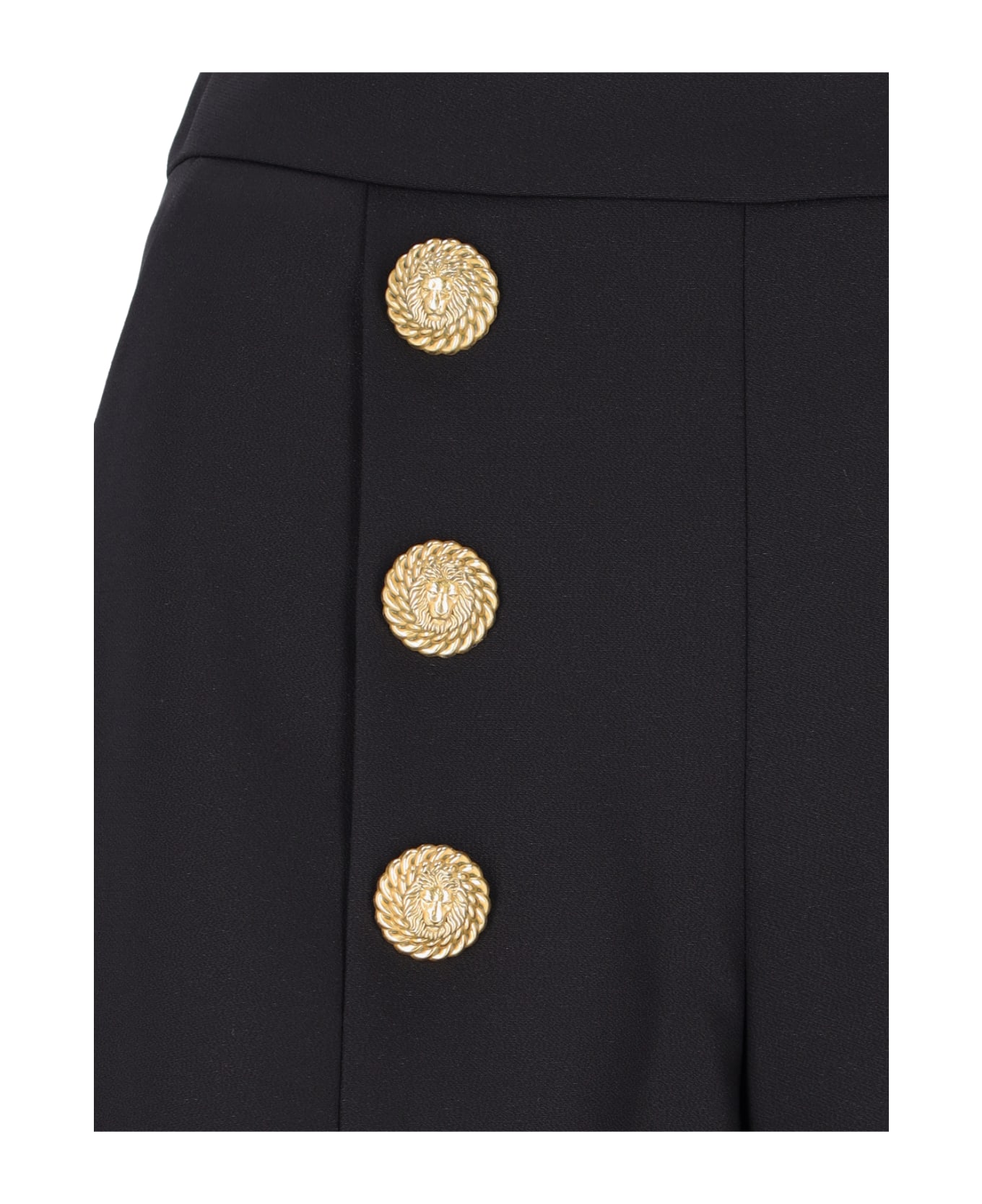 Balmain Gold Button Shorts - Black  