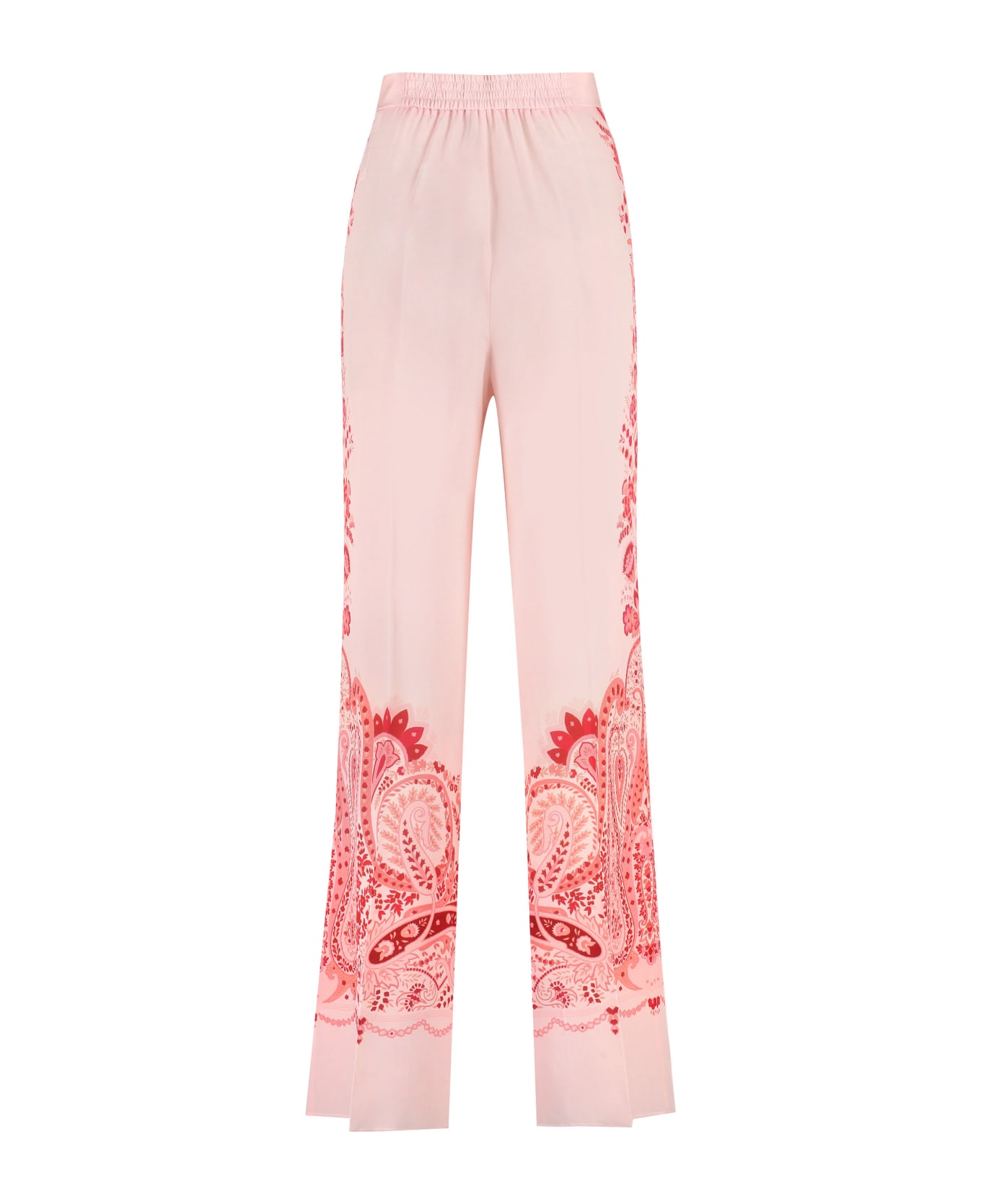 Etro Printed Silk Pants - Rosa/rosso