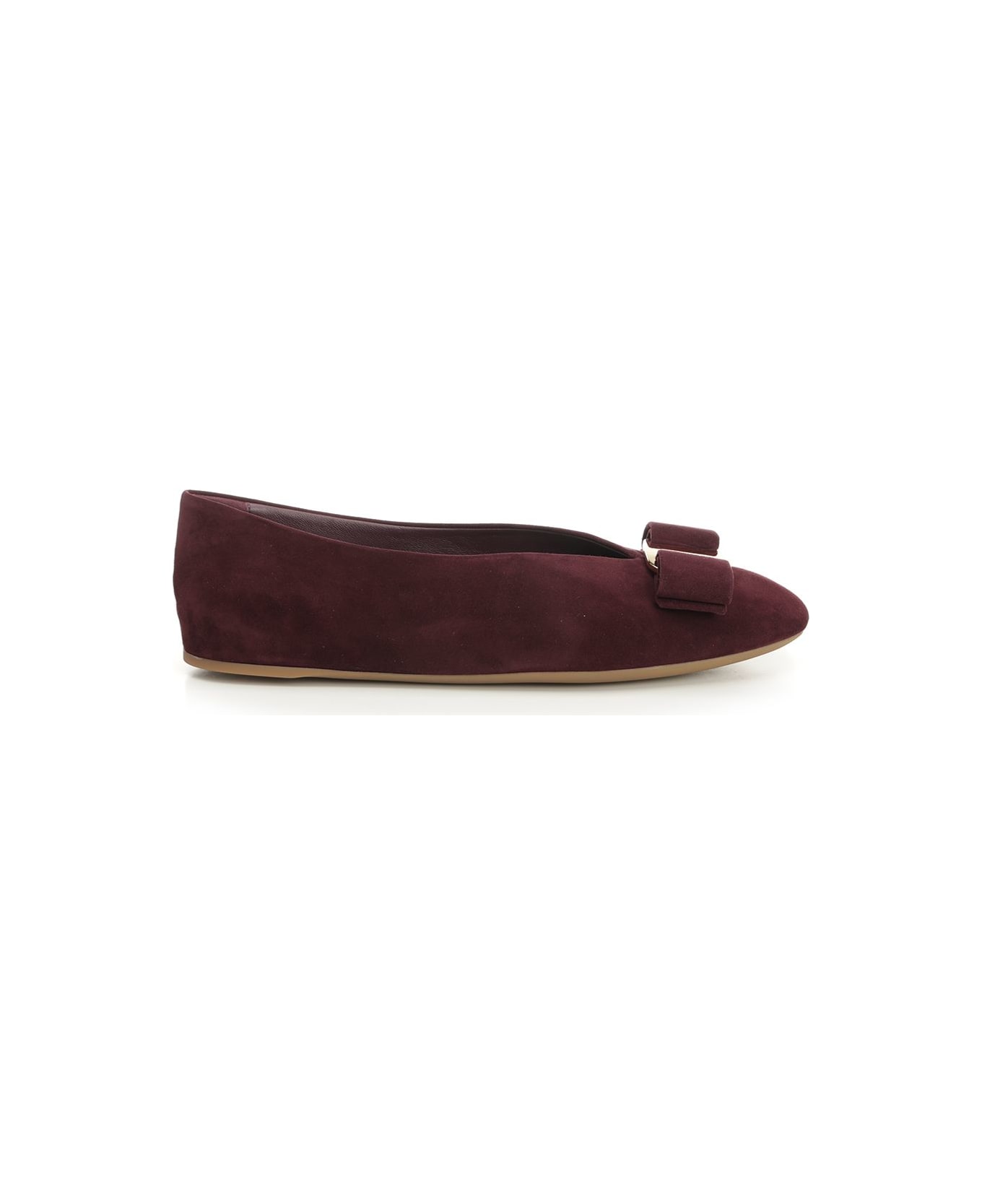 Ferragamo 
vara
 Suede Ballerina - RED