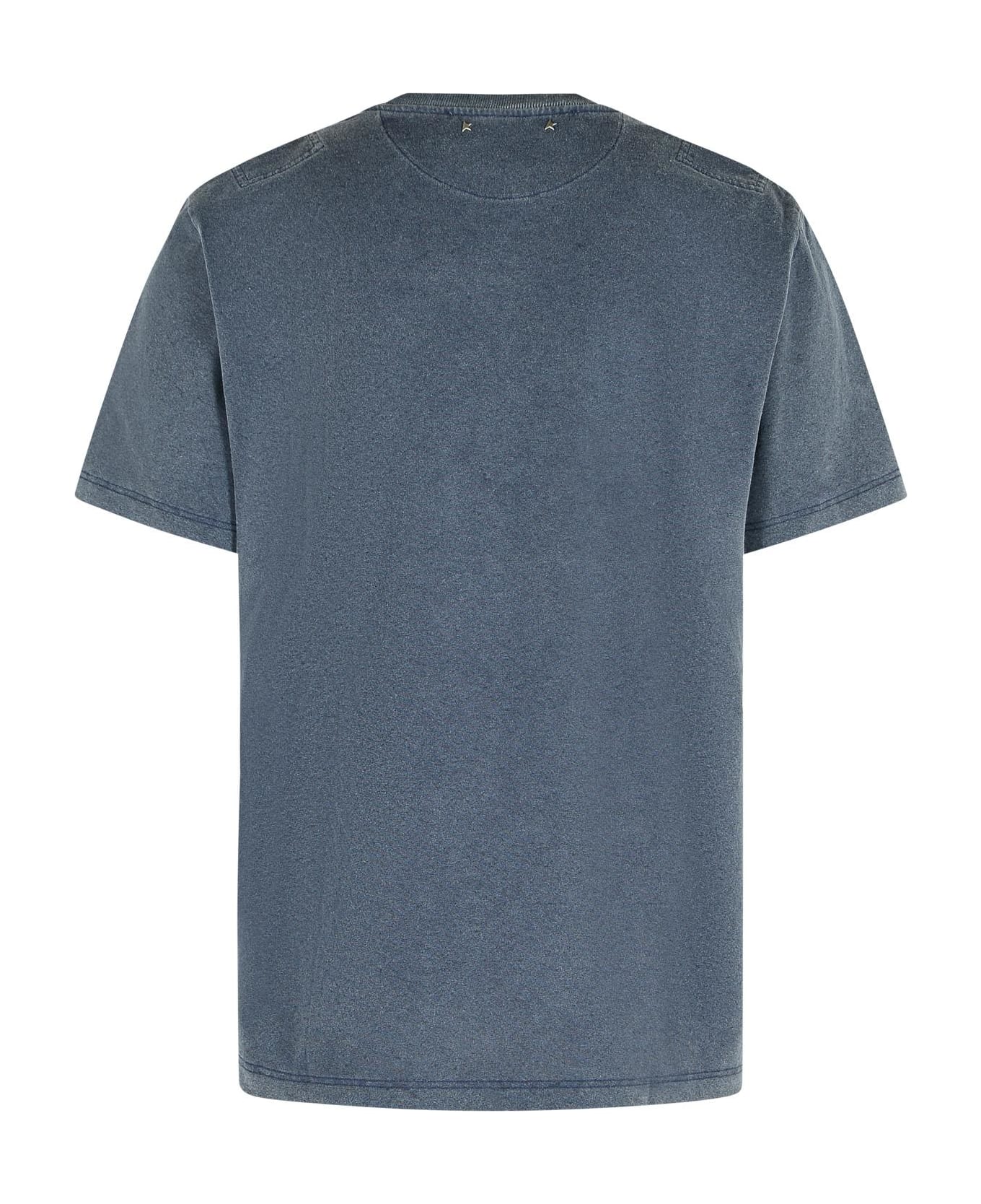 Golden Goose Blue Cotton T-shirt - Blue