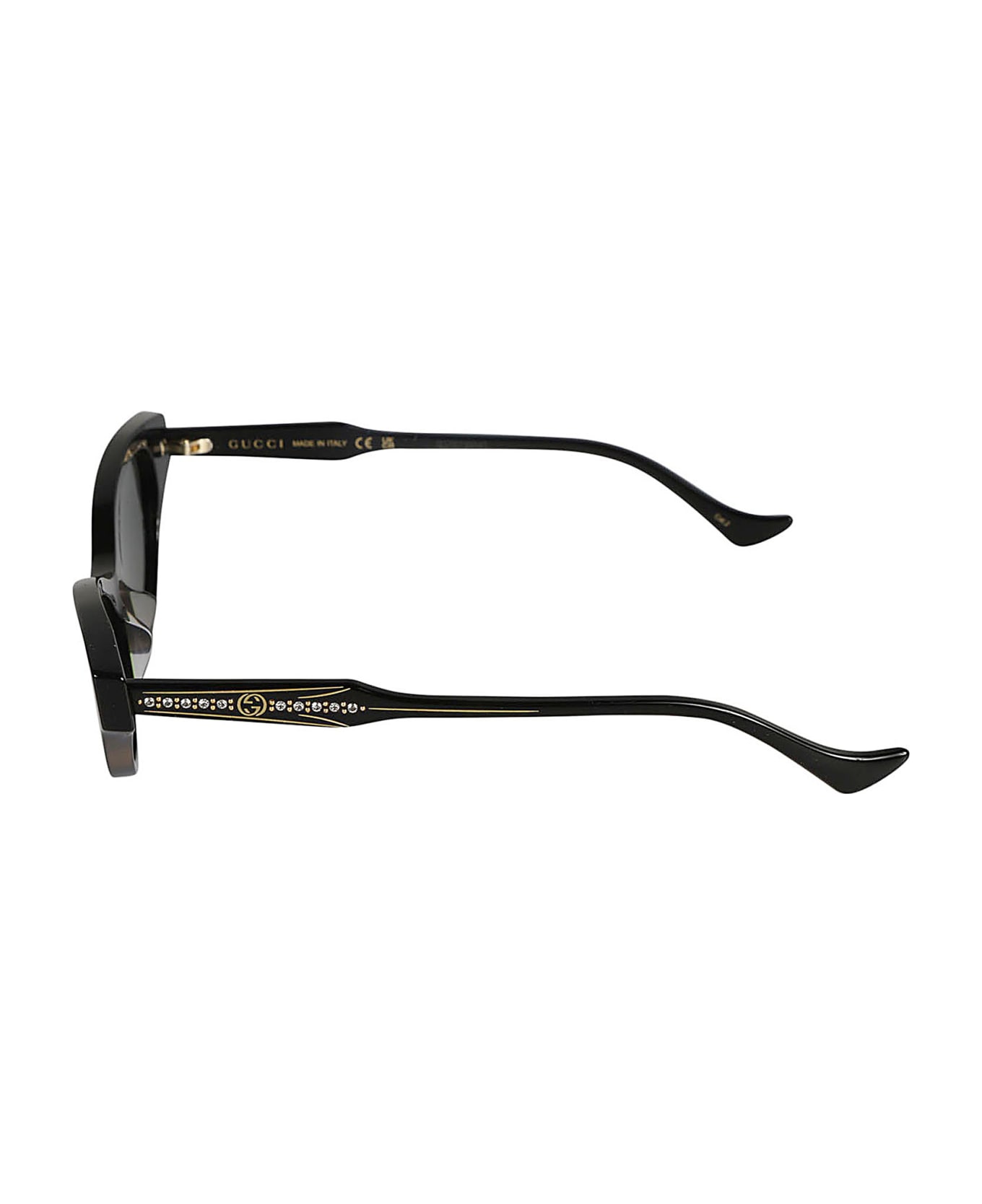 Gucci Eyewear Oval Logo Sunglasses - Black
