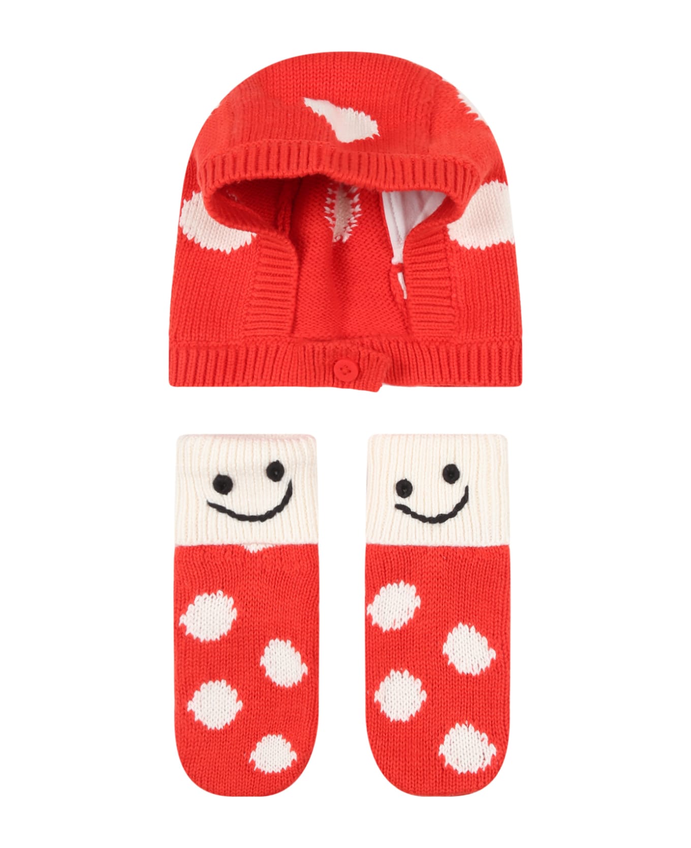 Stella McCartney Kids Red Set For Baby Girl With Smiley - Red