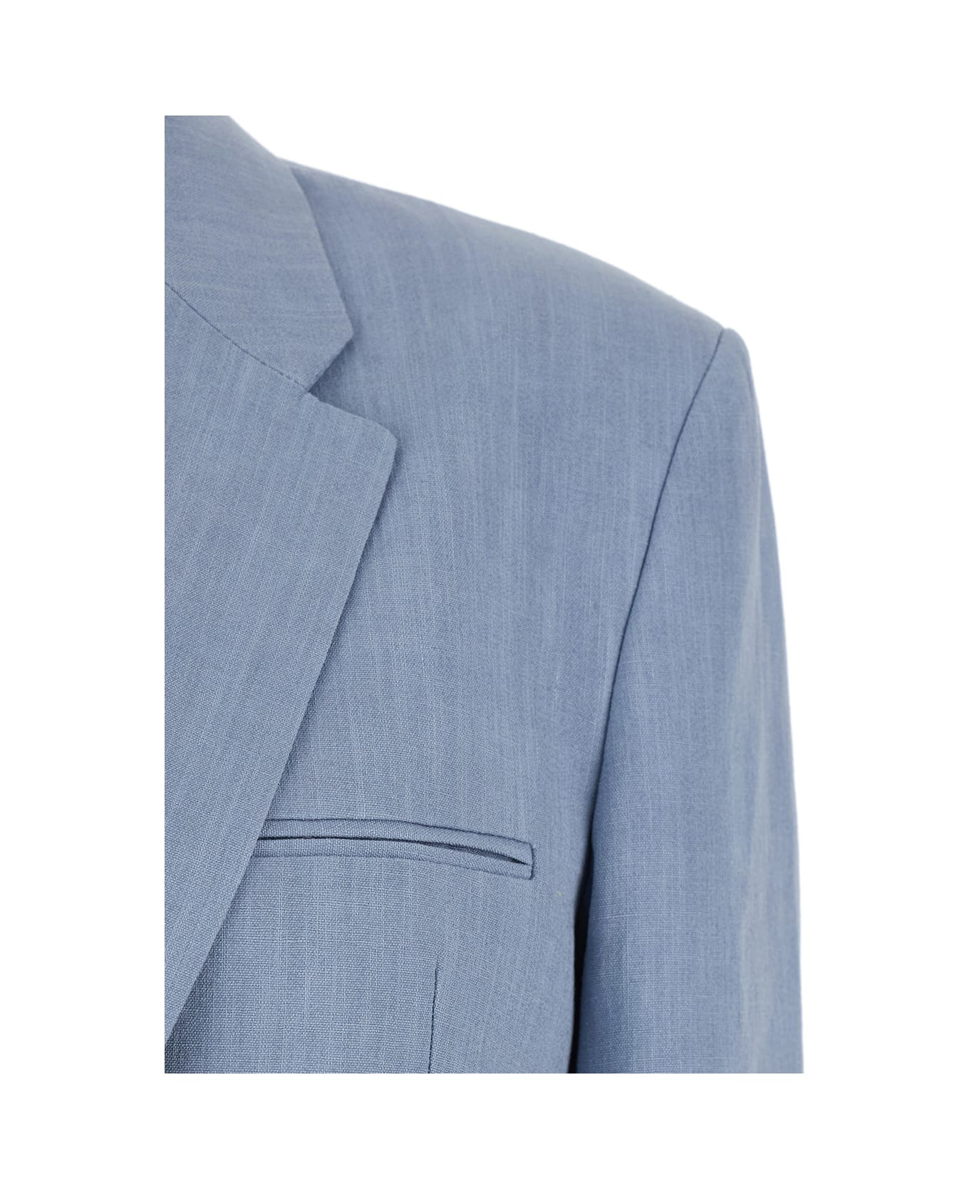 The Seafarer Light Blue Jacket With Classic Lapels And Chest Pocket In Fabric Woman - Light blue