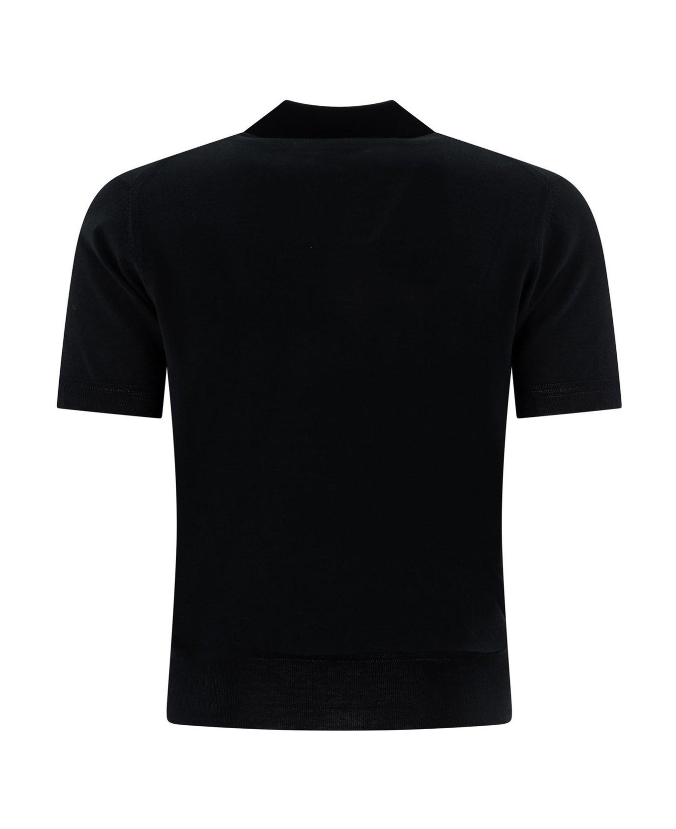 Tom Ford Fine Knit Polo Shirt - Black