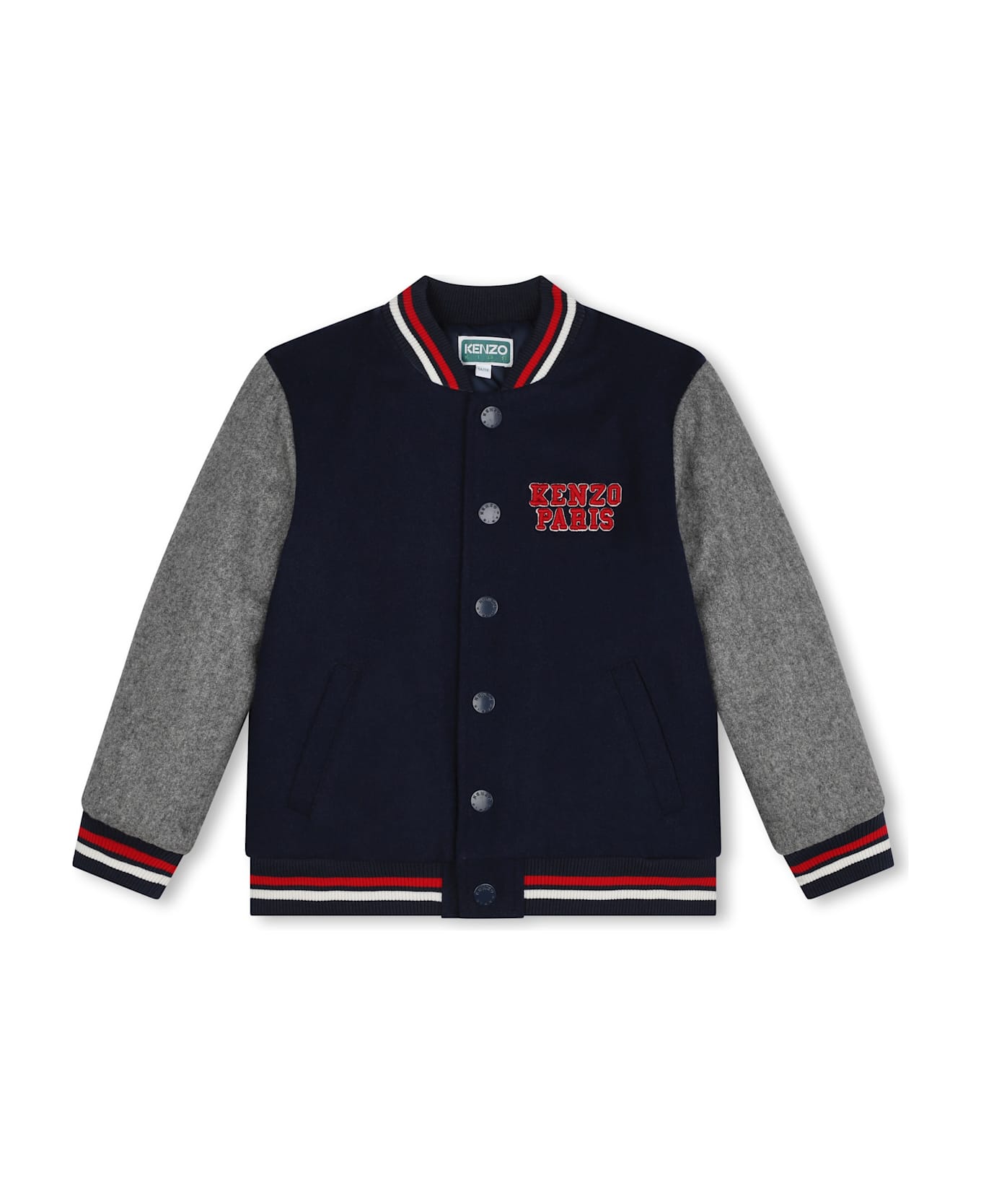 Kenzo Kids Bomber Varsity With Applique - Blue